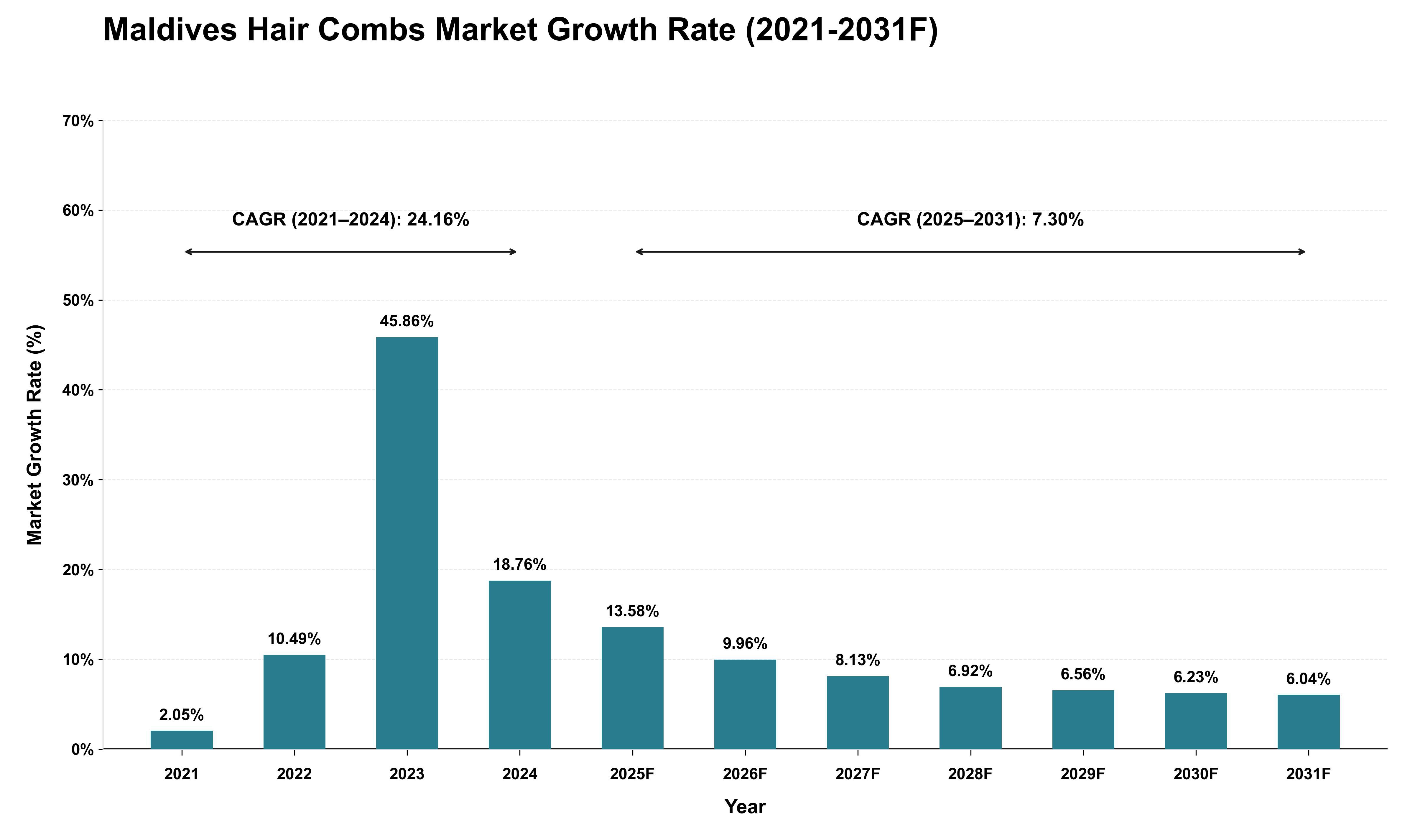 Maldives Hair Combs Market Growth Rate Analysis (2021 - 2031)