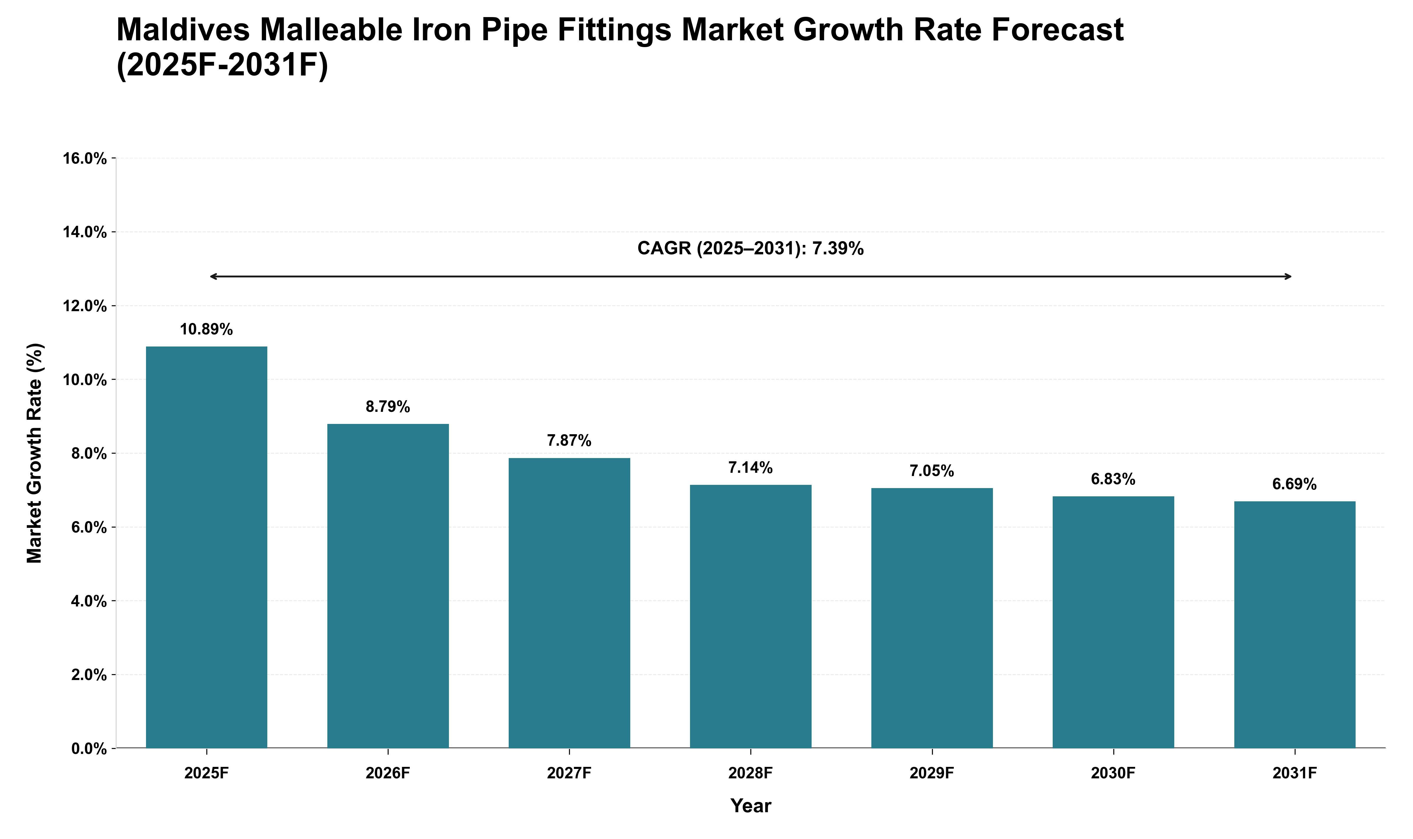 Maldives Malleable Iron Pipe Fittings Market Growth Rate Analysis (2025 - 2031)