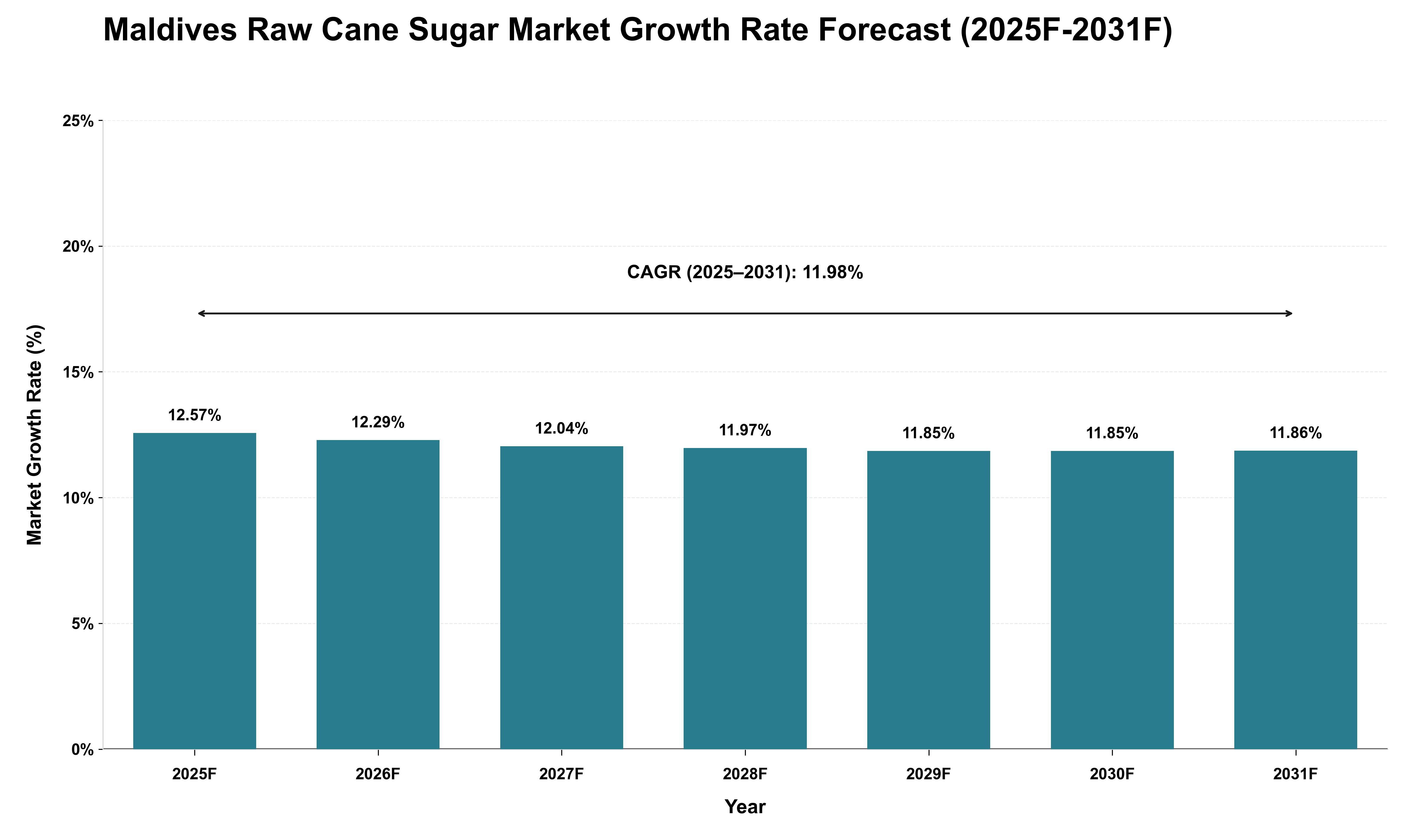 Maldives Raw Cane Sugar Market Growth Rate Analysis (2025 - 2031)