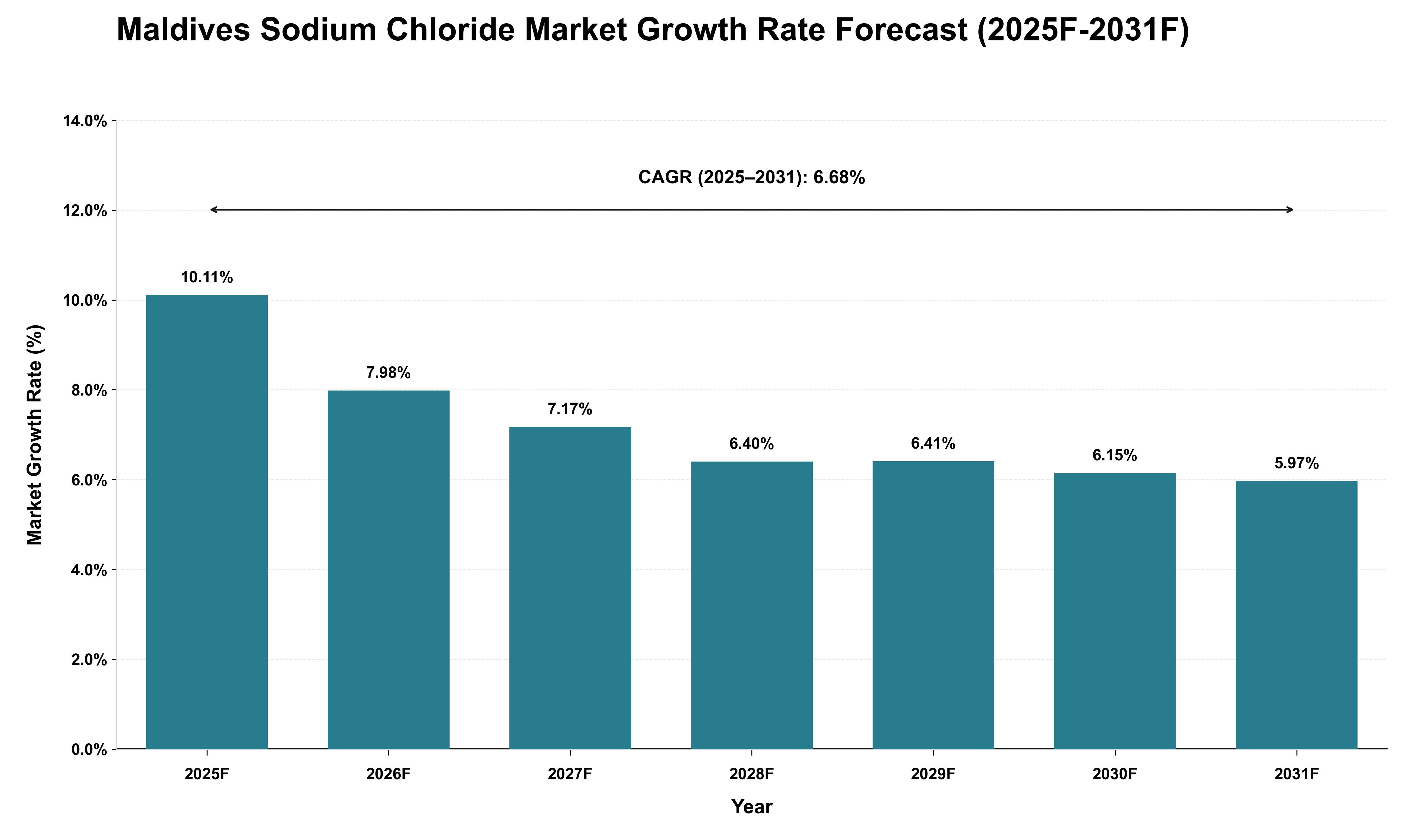 Maldives Sodium Chloride Market Growth Rate Analysis (2025 - 2031)