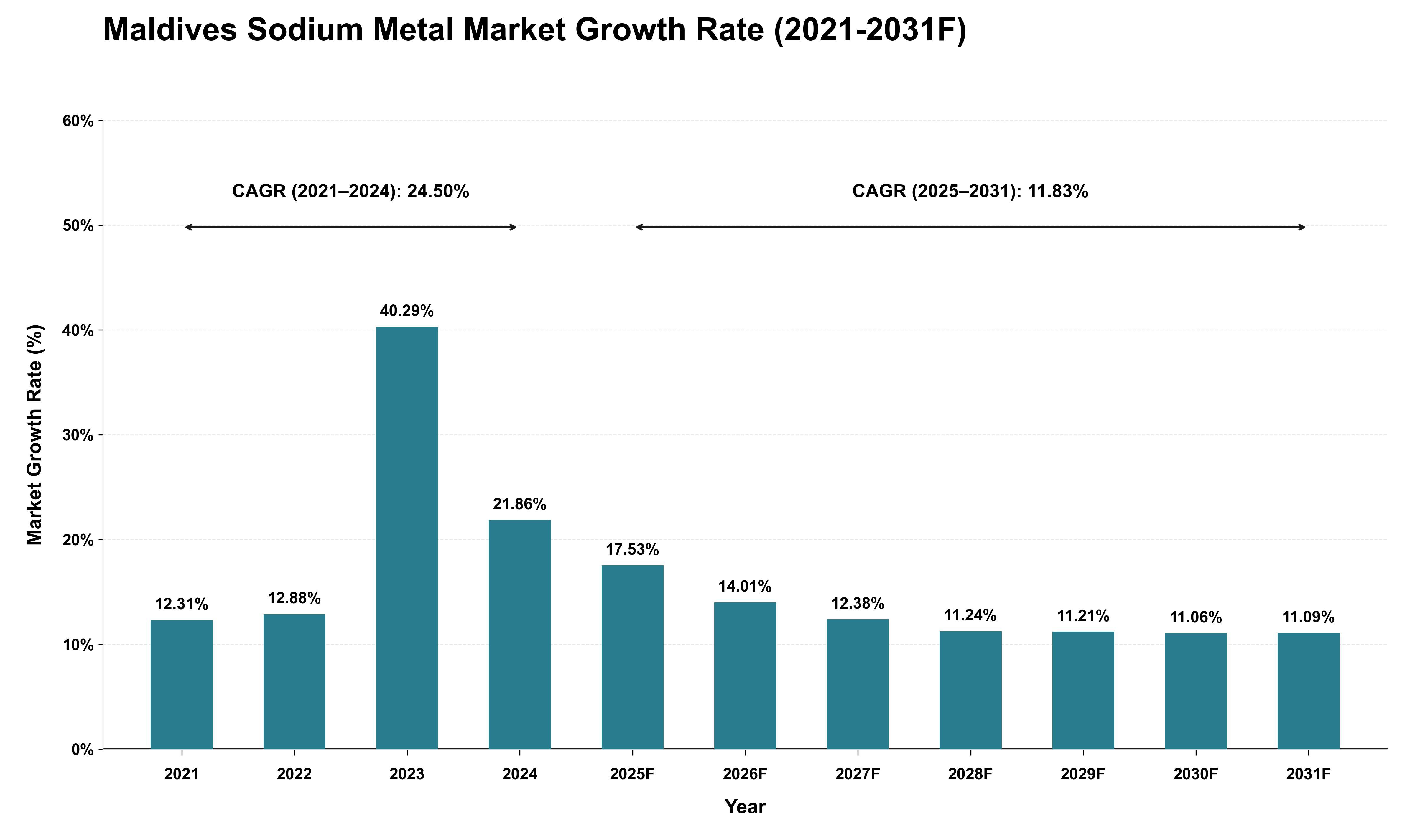 Maldives Sodium Metal Market Growth Rate Analysis (2021 - 2031)
