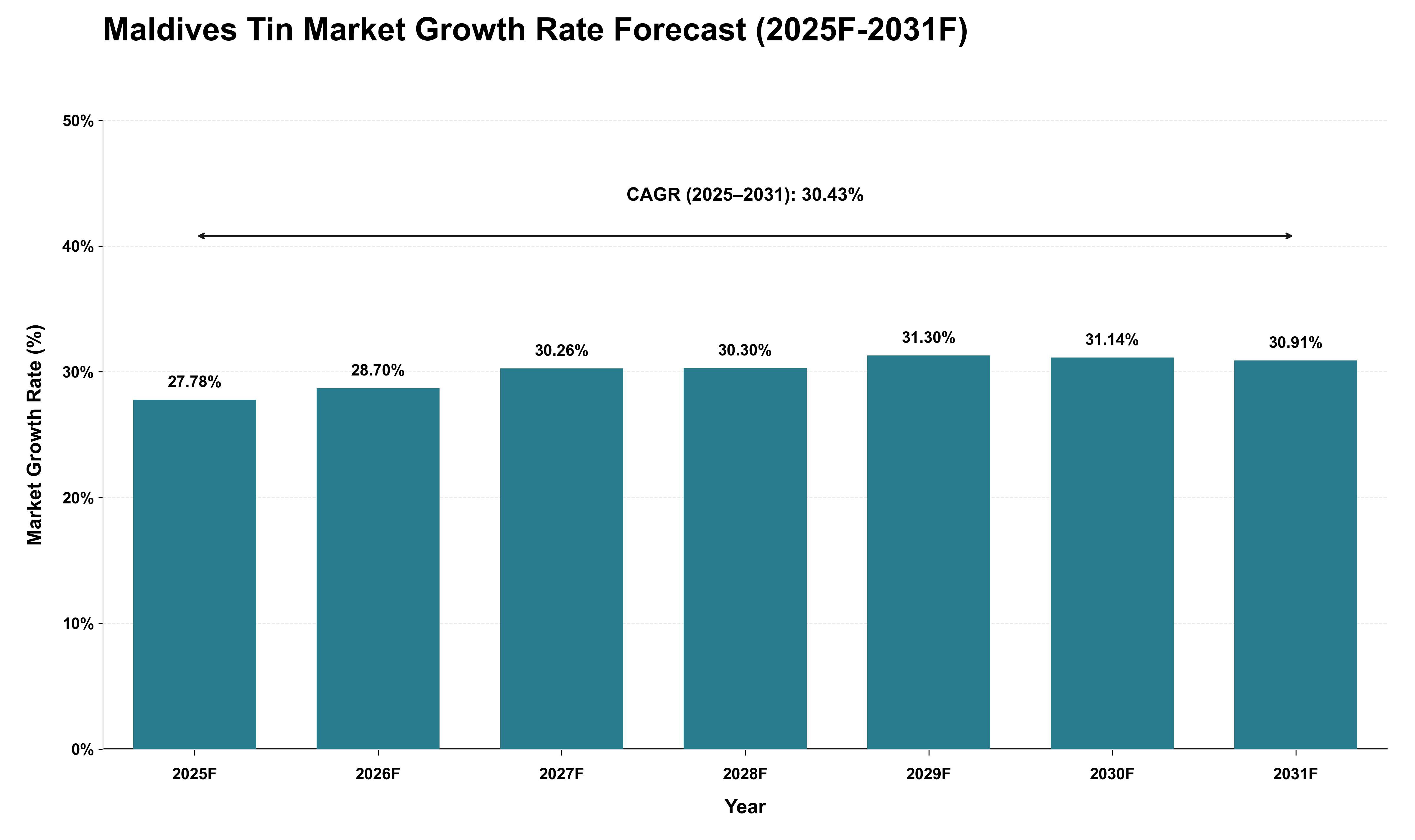 Maldives Tin Market Growth Rate Analysis (2025 - 2031)