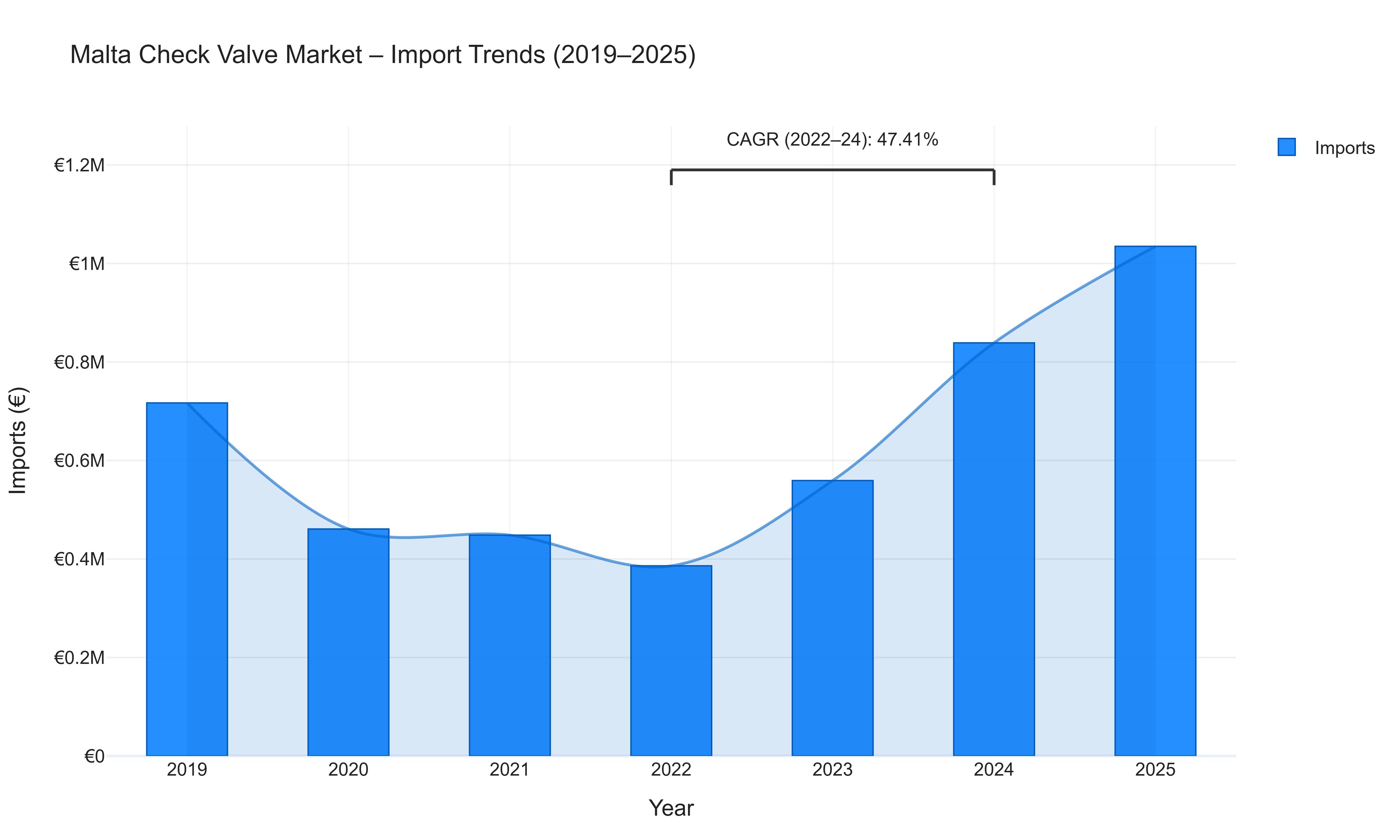Malta Check Valve Market - Import Trends (2019-2025)