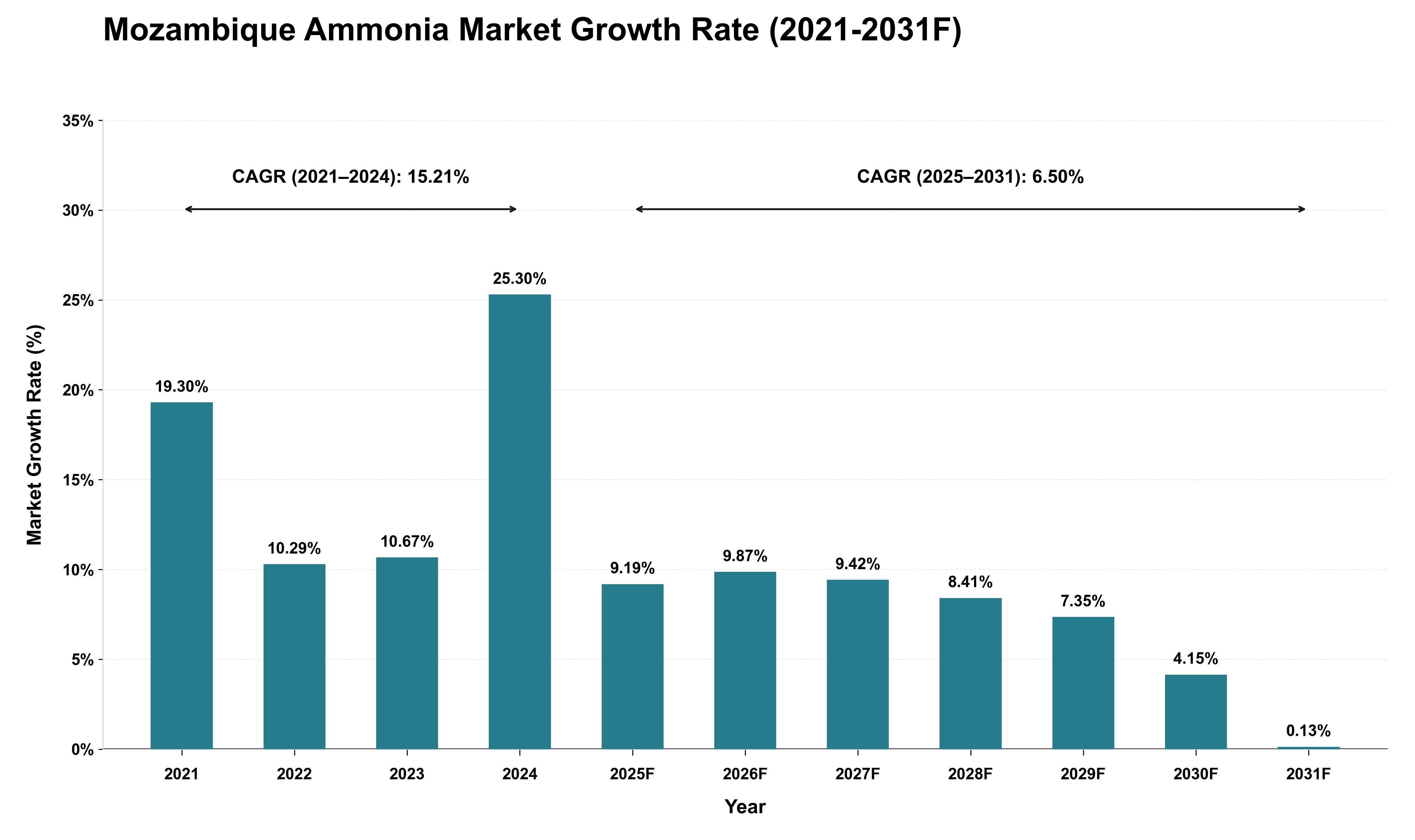 Mozambique Ammonia Market Growth Rate Analysis (2021 - 2031)