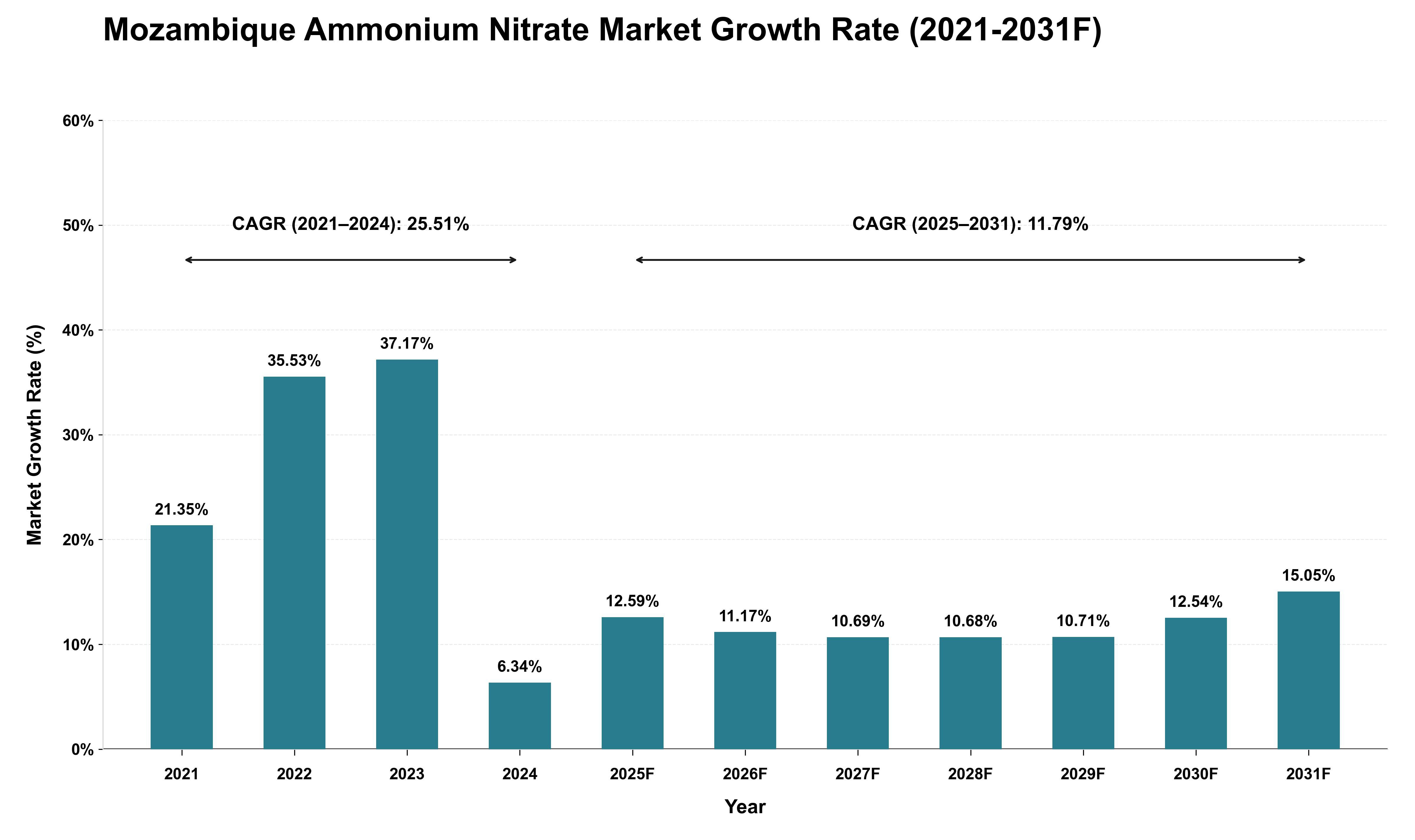 Mozambique Ammonium Nitrate Market Growth Rate Analysis (2021 - 2031)