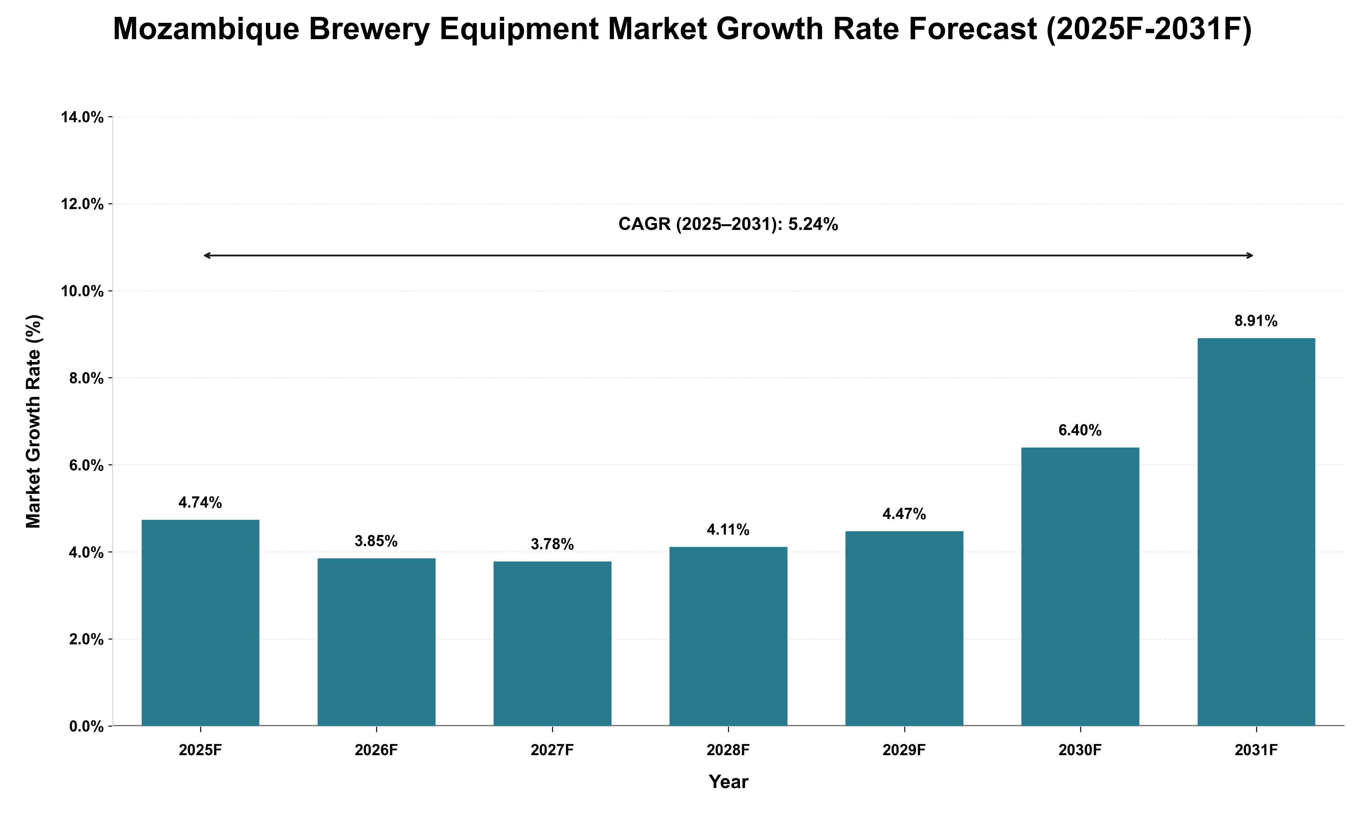 Mozambique Brewery Equipment Market Growth Rate Analysis (2025 - 2031)
