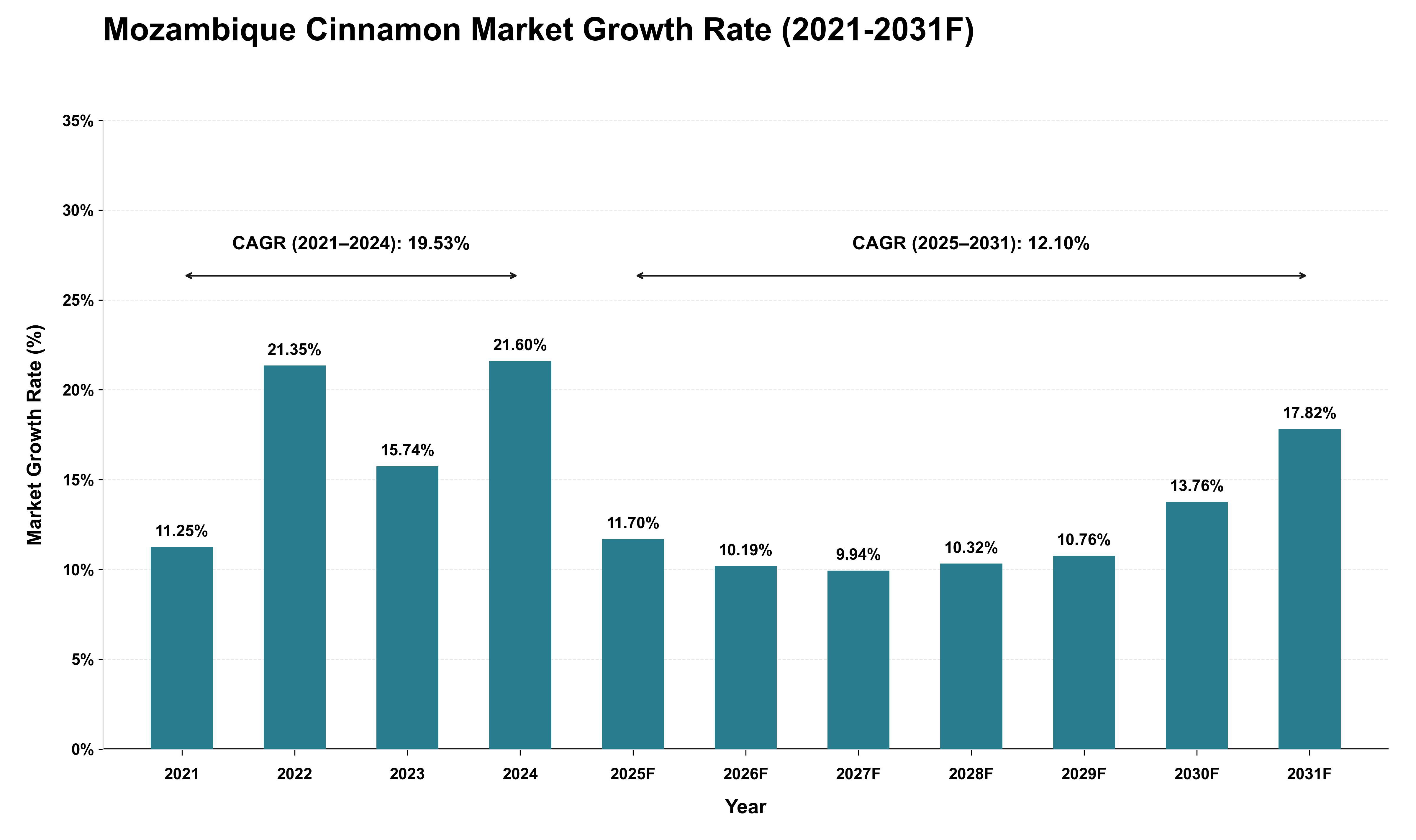 Mozambique Cinnamon Market Growth Rate Analysis (2021 - 2031)