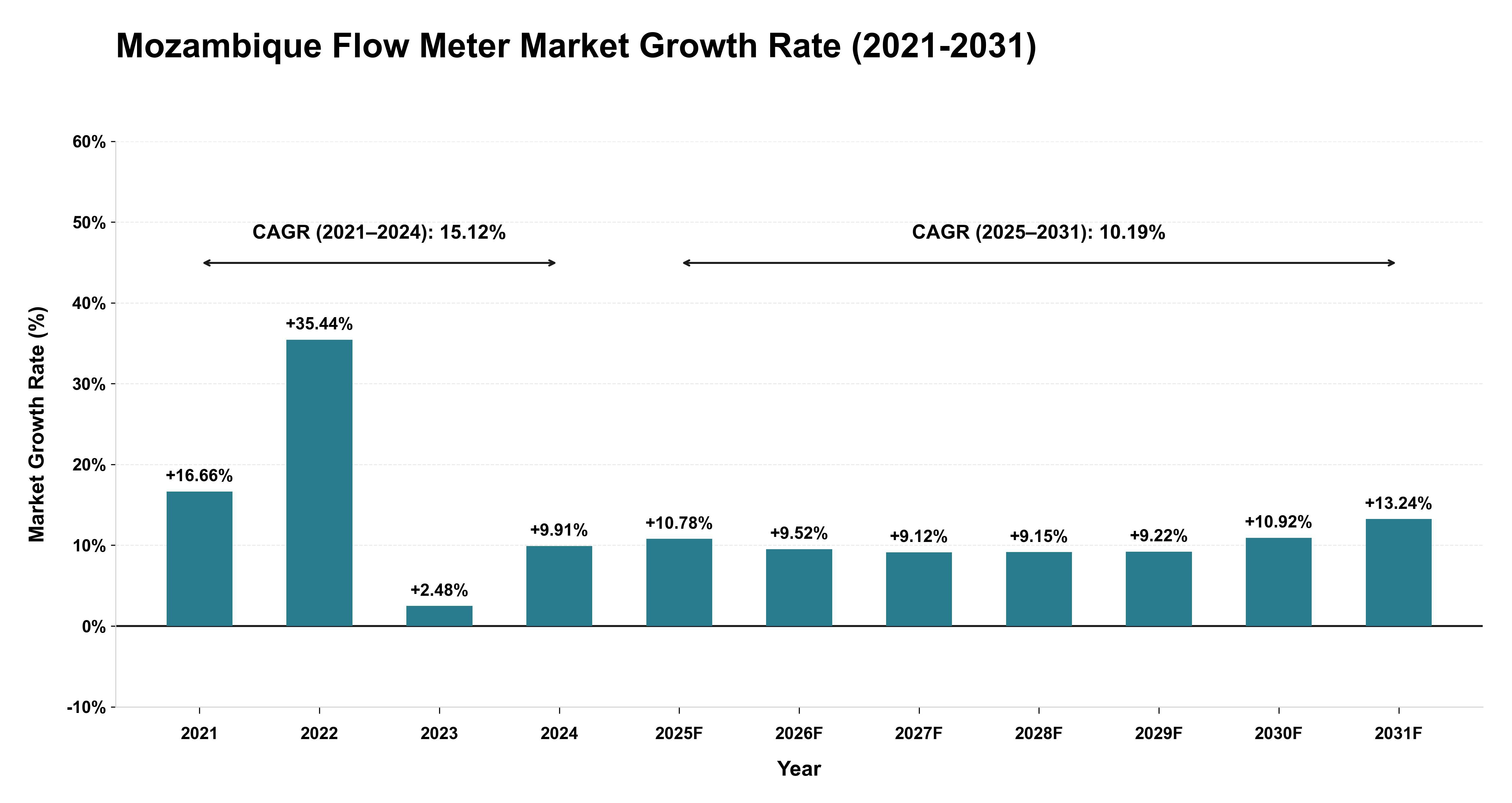 Mozambique Flow Meter Market Growth Rate Analysis (2021-2031)