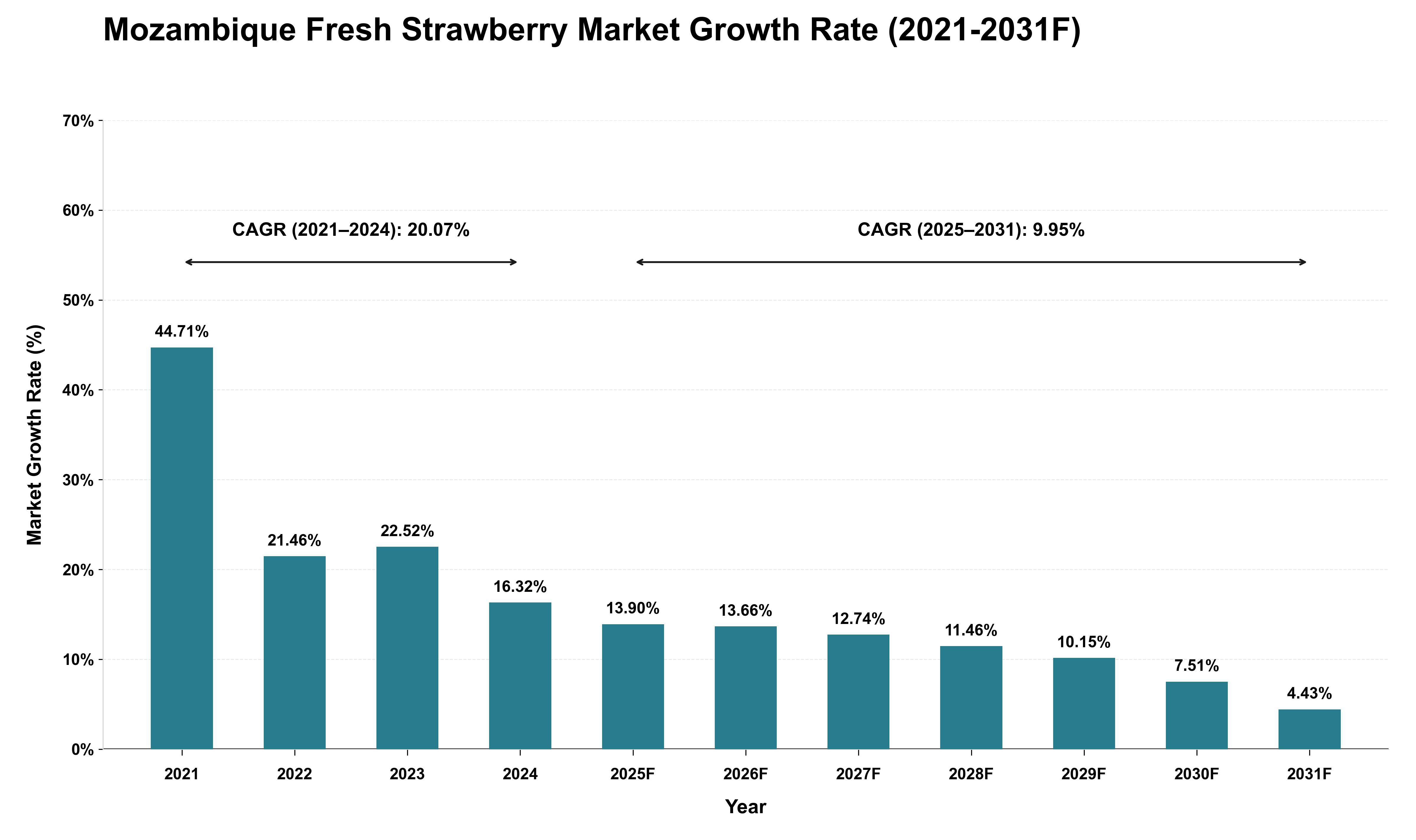 Mozambique Fresh Strawberry Market Growth Rate Analysis (2021 - 2031)