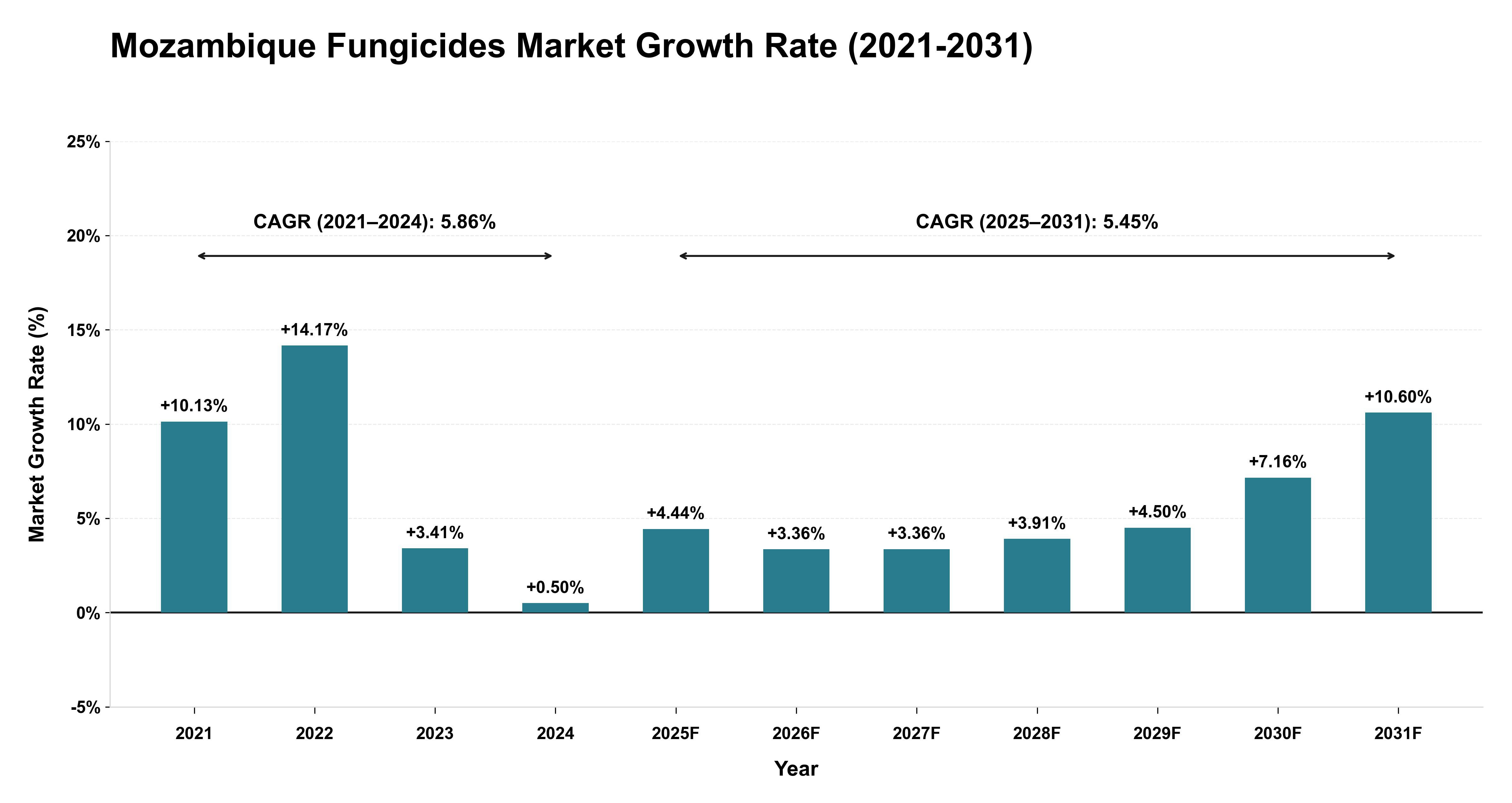 Mozambique Fungicides Market Growth Rate Analysis (2021-2031)