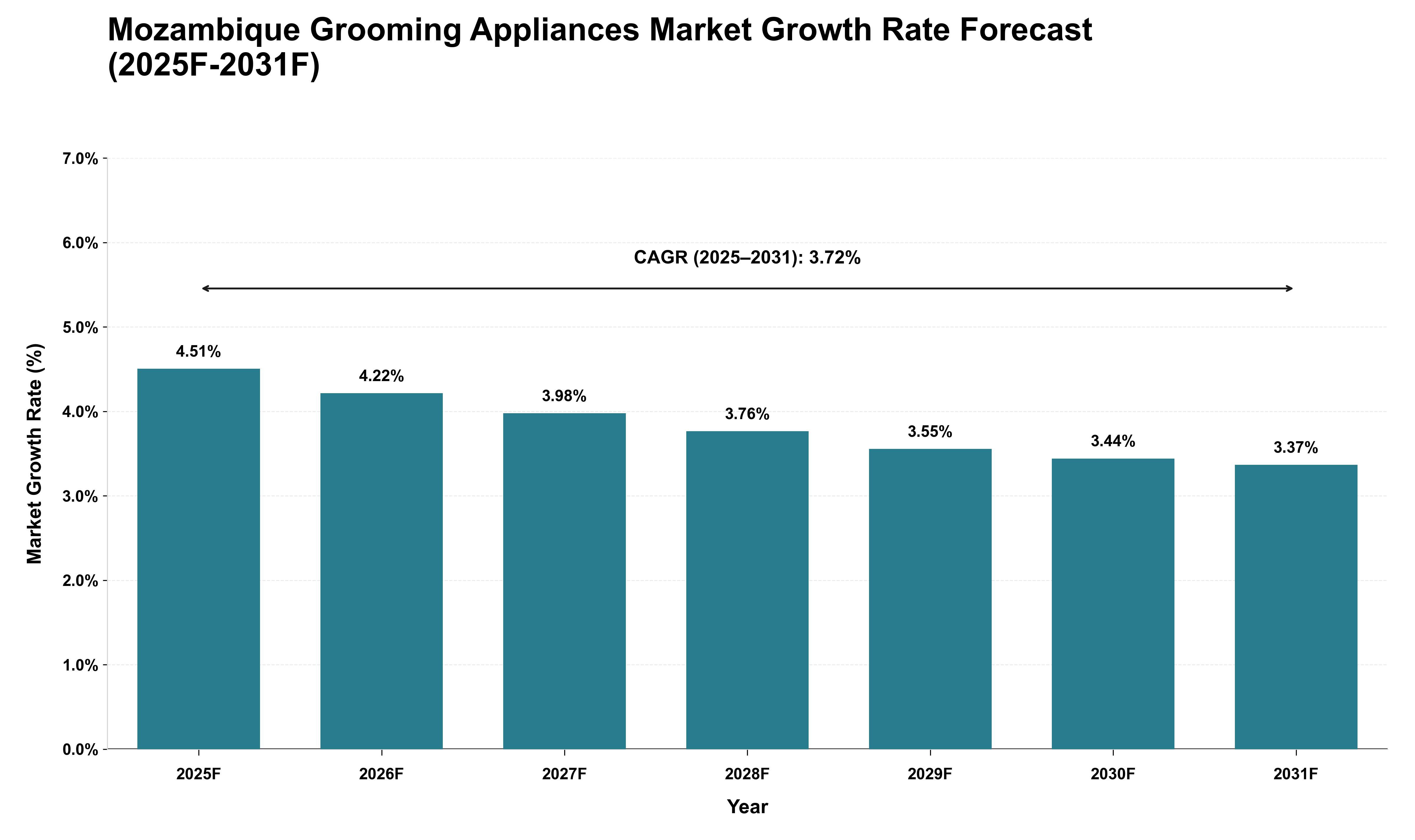Mozambique Grooming Appliances Market Growth Rate Analysis (2025 - 2031)