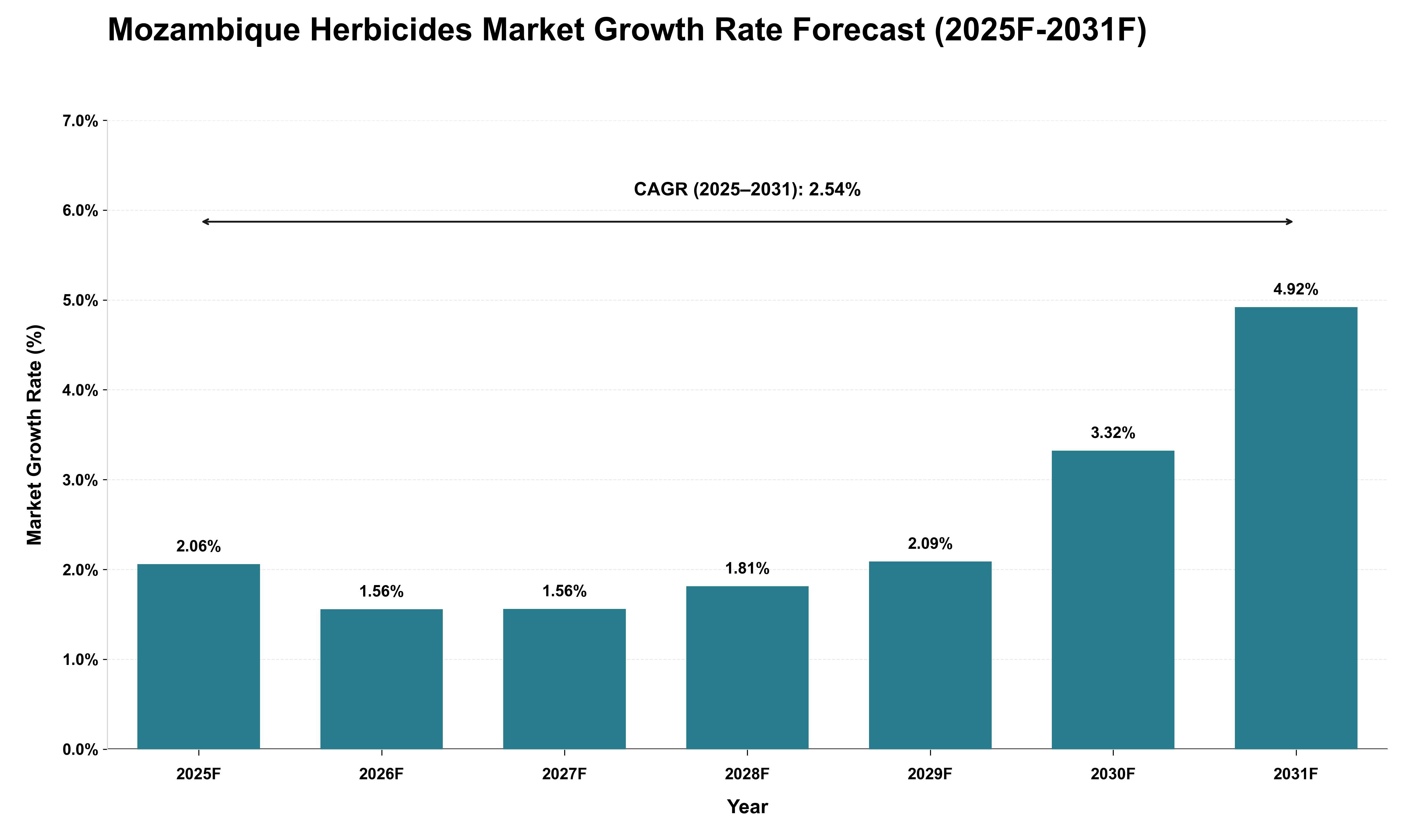 Mozambique Herbicides Market Growth Rate Analysis (2025 - 2031)