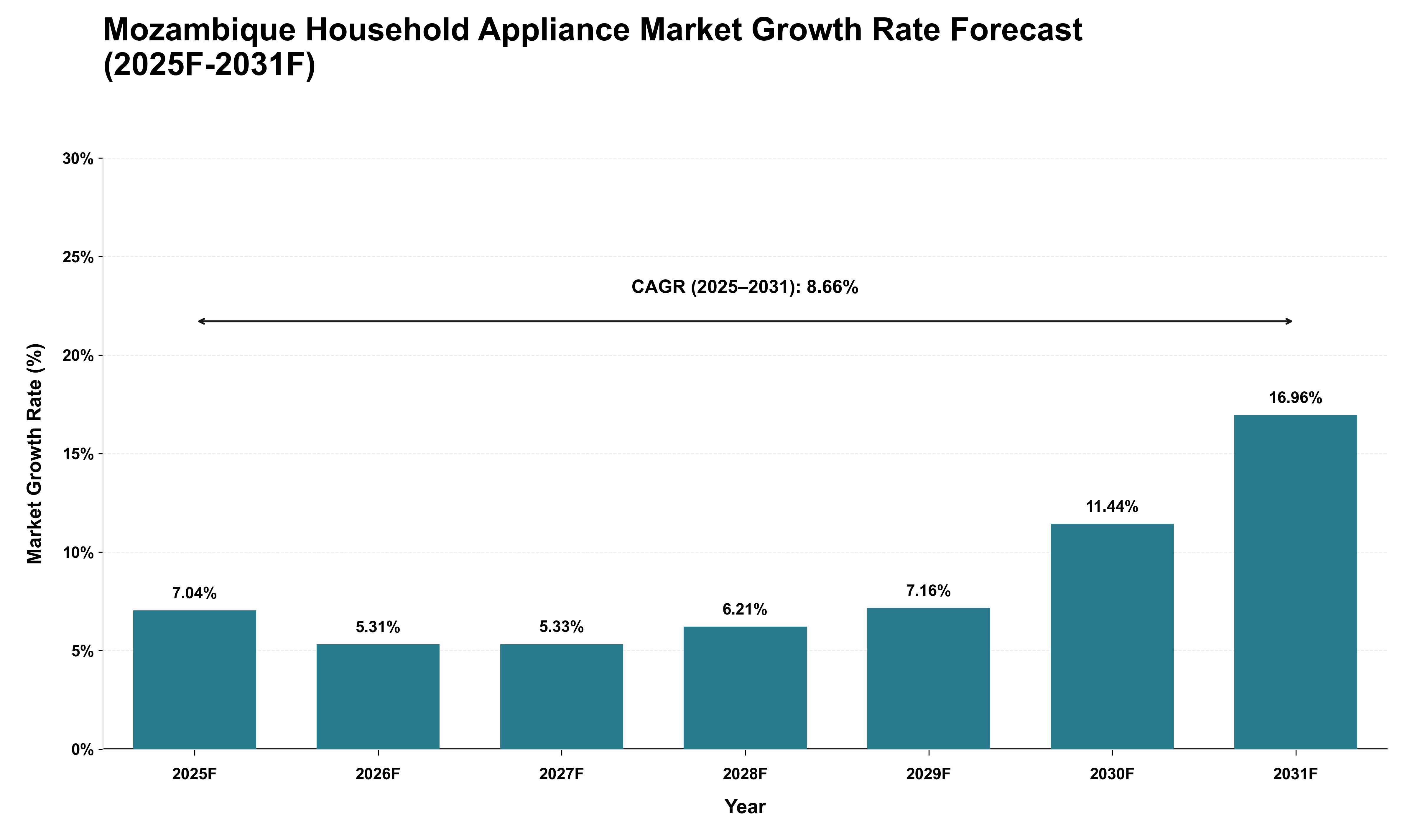 Mozambique Household Appliance Market Growth Rate Analysis (2025 - 2031)