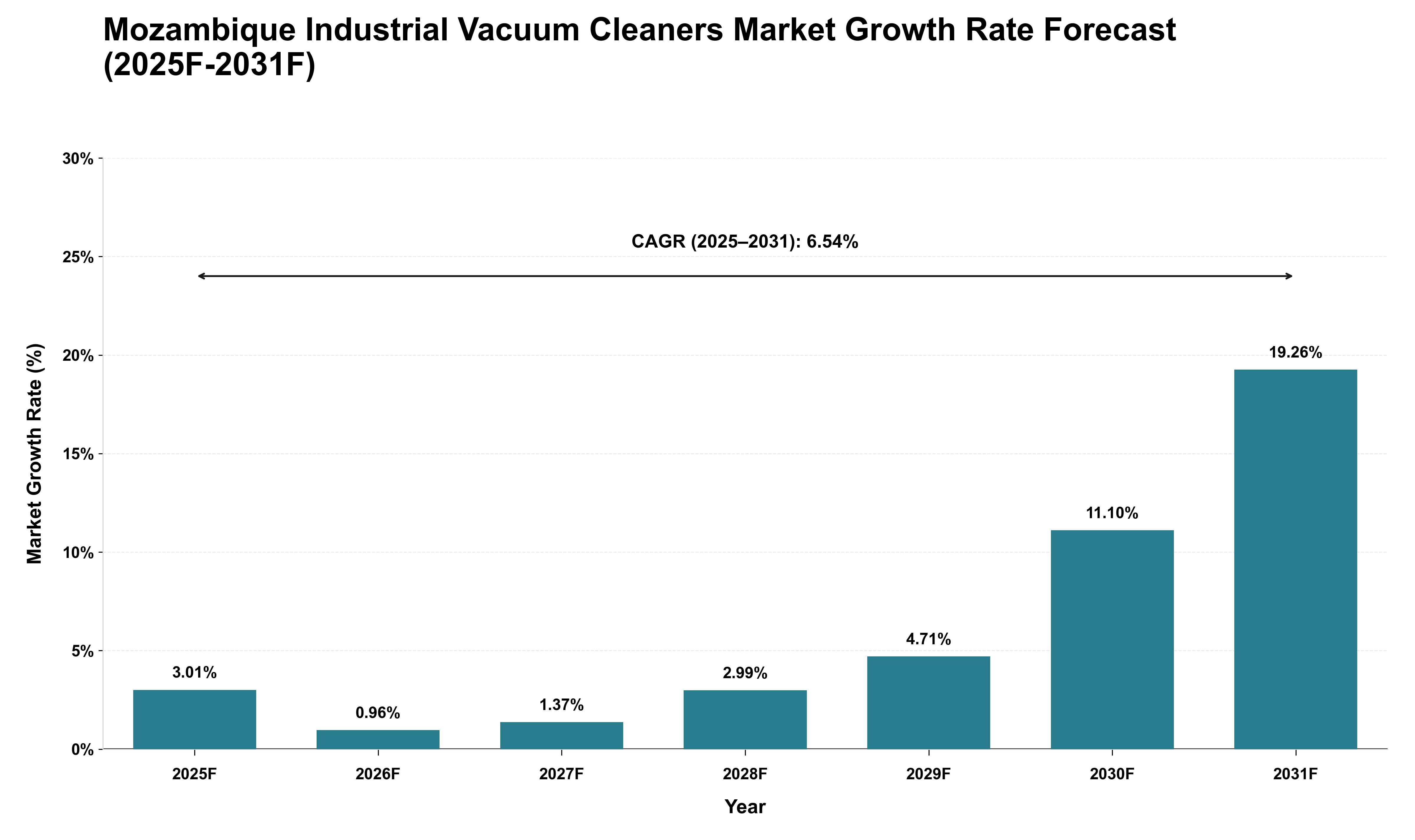 Mozambique Industrial Vacuum Cleaners Market Growth Rate Analysis (2025 - 2031)