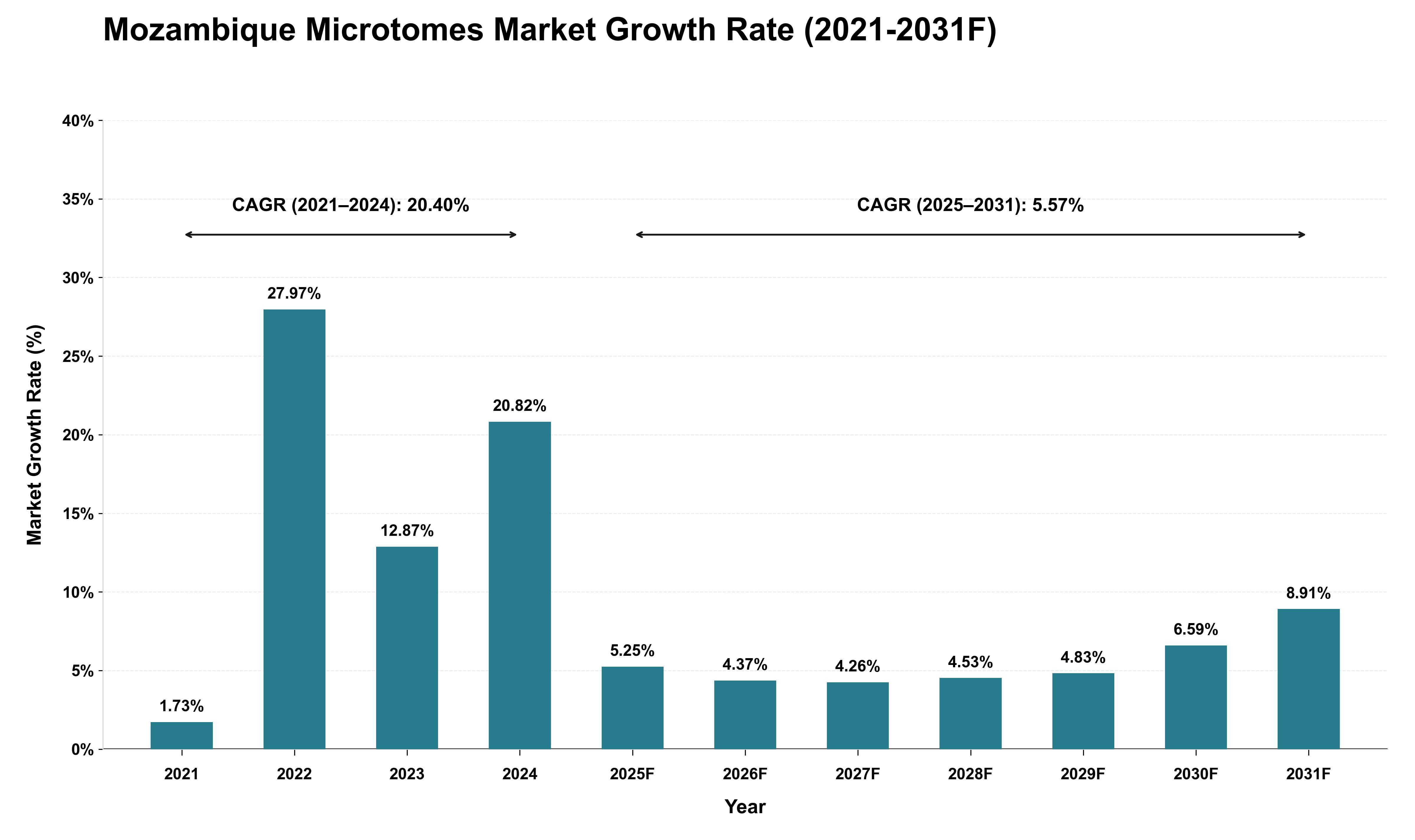 Mozambique Microtomes Market Growth Rate Analysis (2021 - 2031)