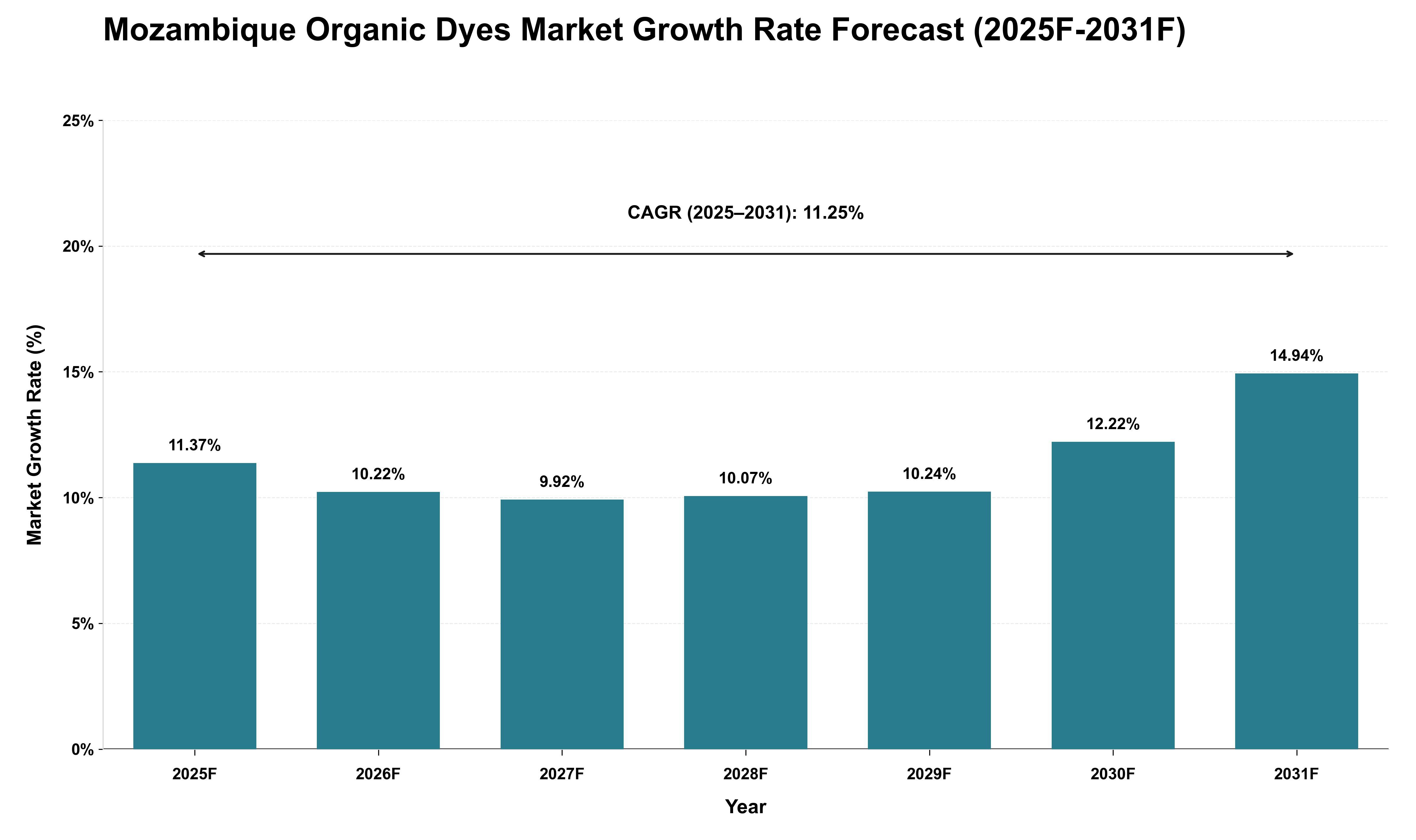Mozambique Organic Dyes Market Growth Rate Analysis (2025 - 2031)