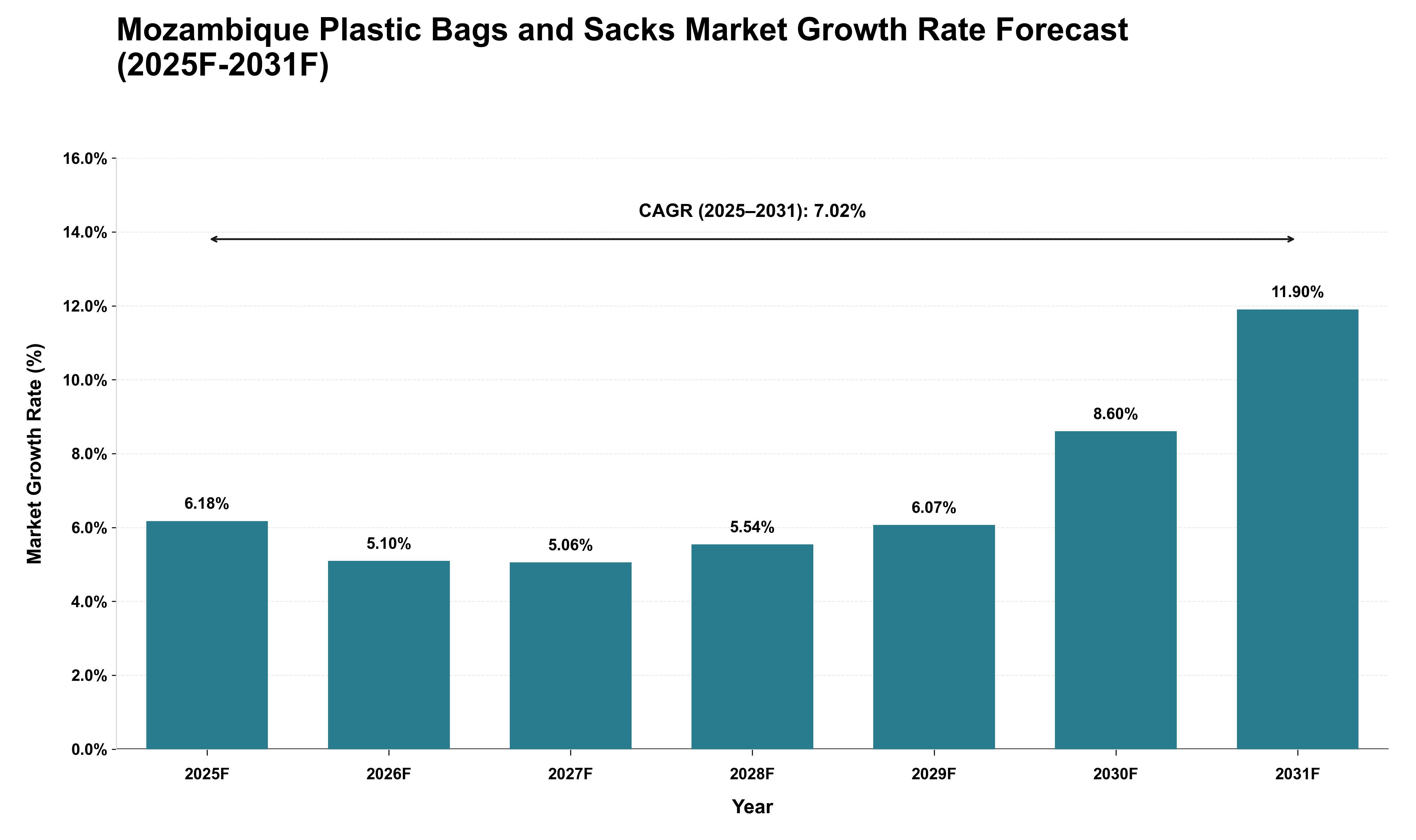 Mozambique Plastic Bags and Sacks Market Growth Rate Analysis (2025 - 2031)