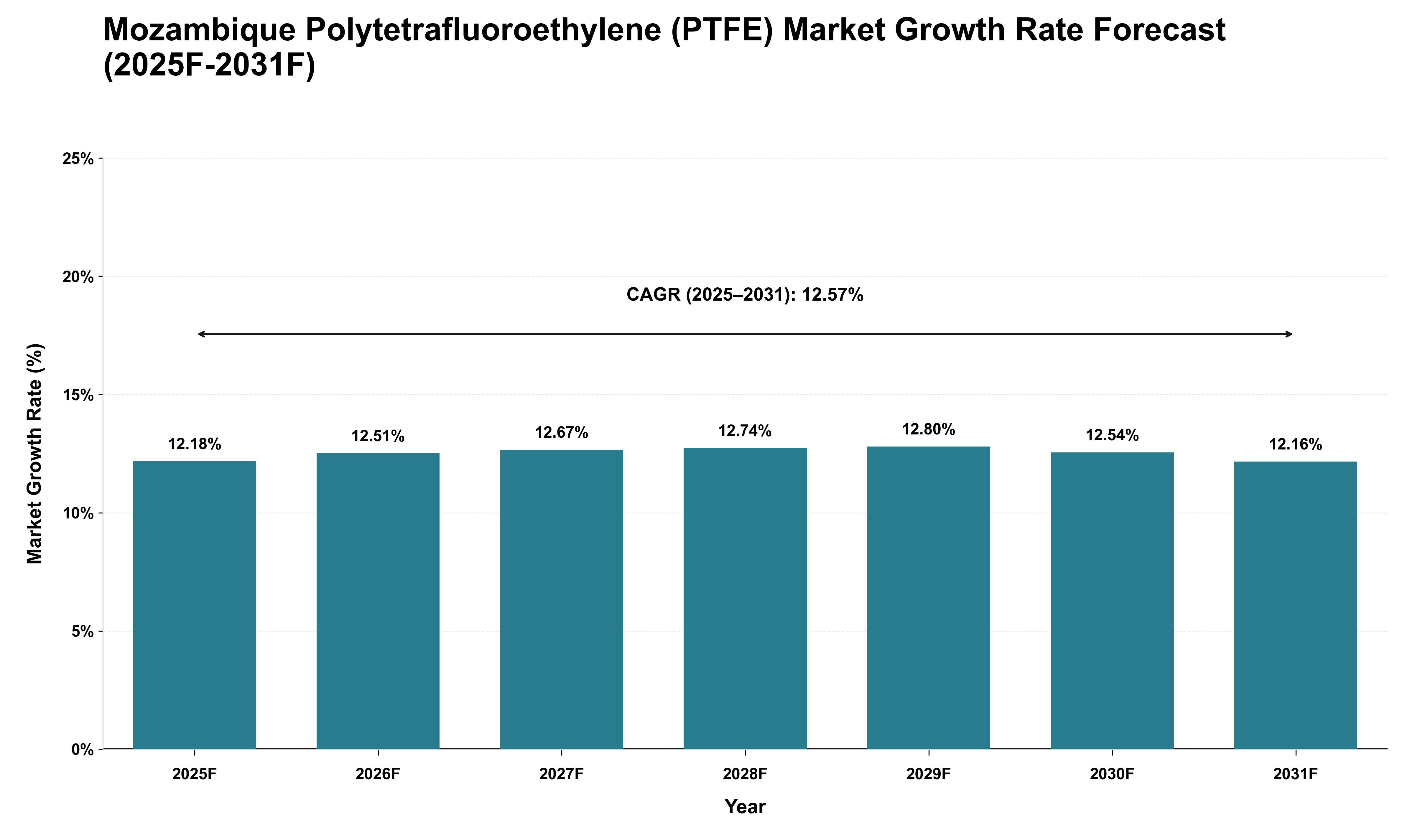 Mozambique Polytetrafluoroethylene (PTFE) Market Growth Rate Analysis (2025 - 2031)
