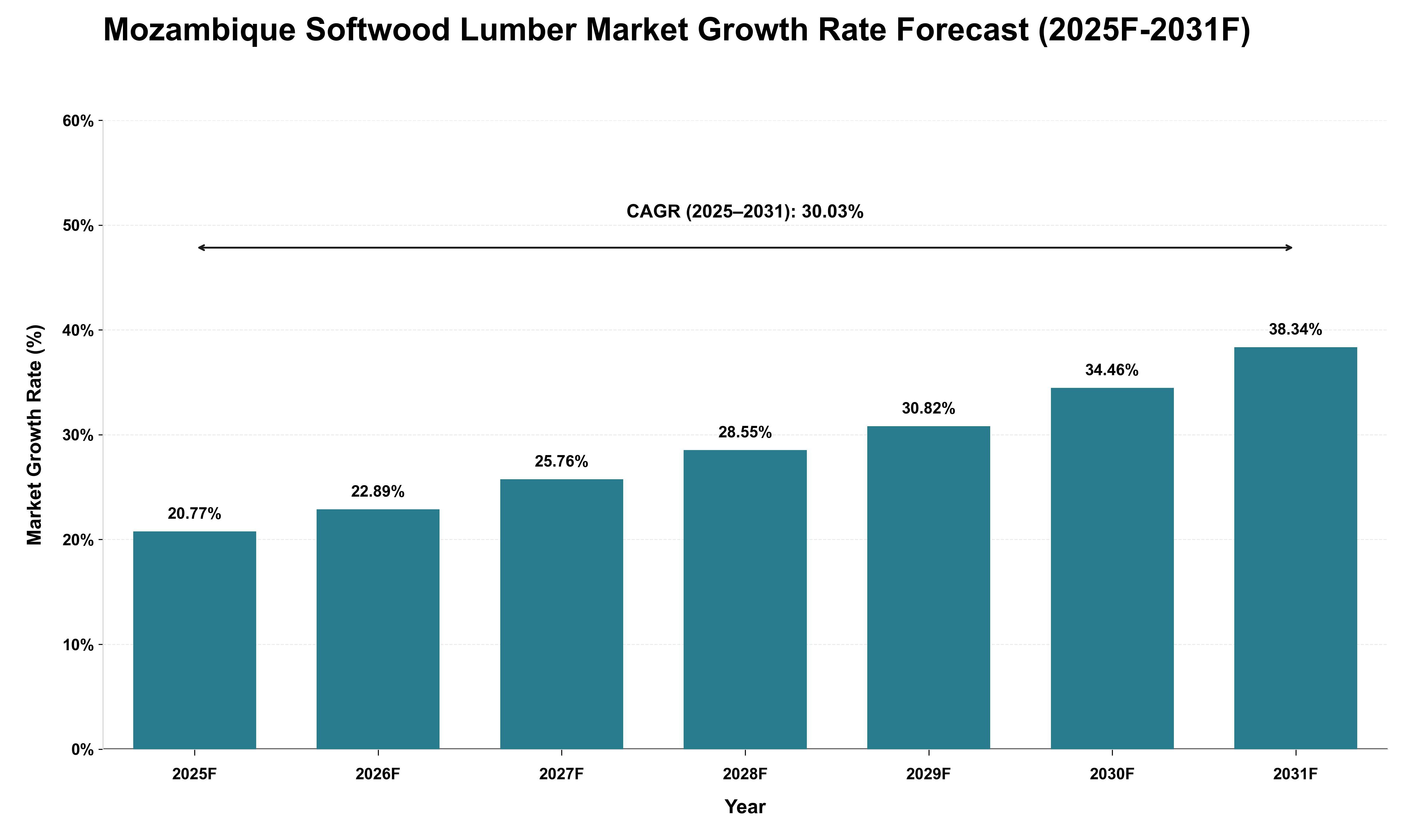 Mozambique Softwood Lumber Market Growth Rate Analysis (2025 - 2031)
