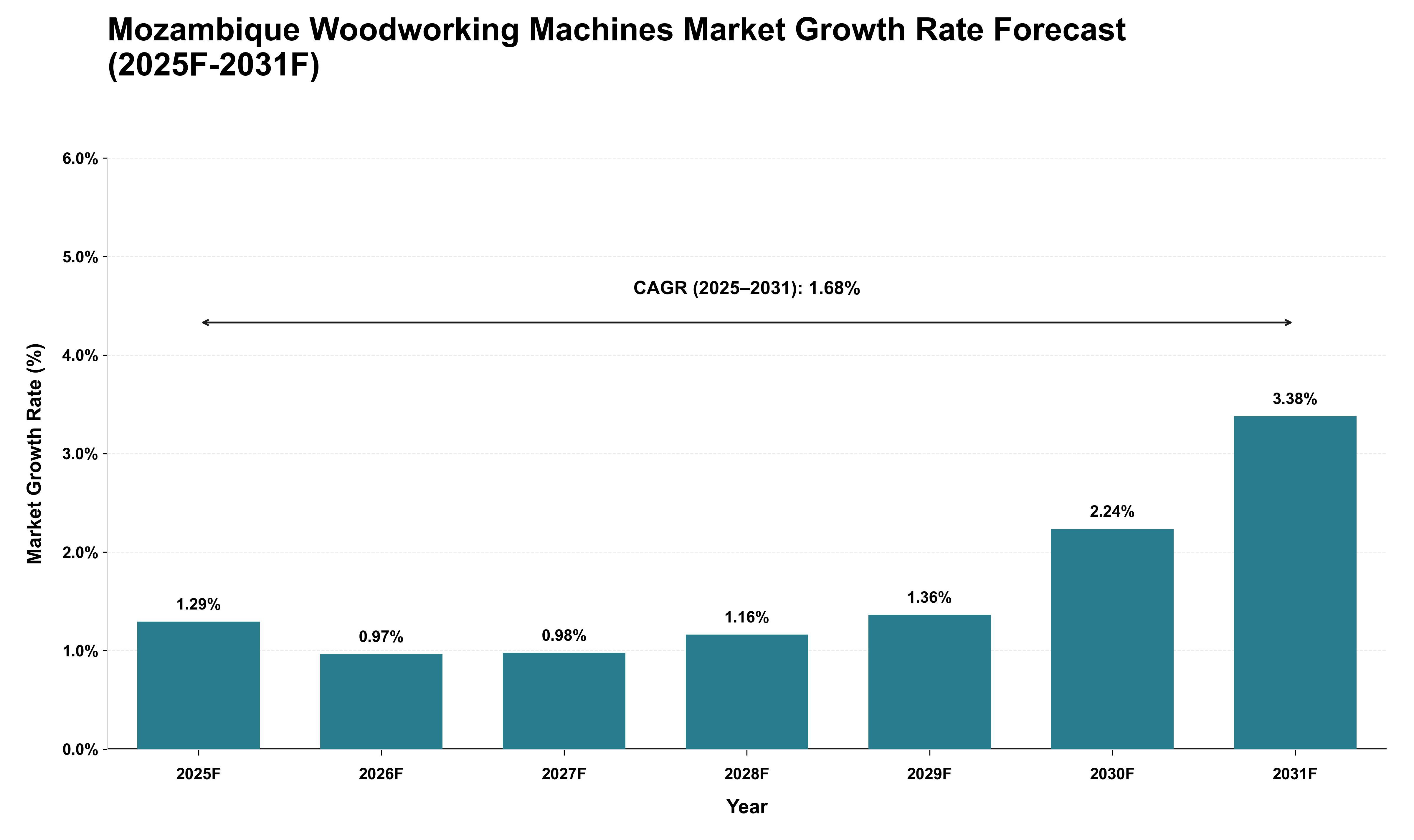 Mozambique Woodworking Machines Market Growth Rate Analysis (2025 - 2031)