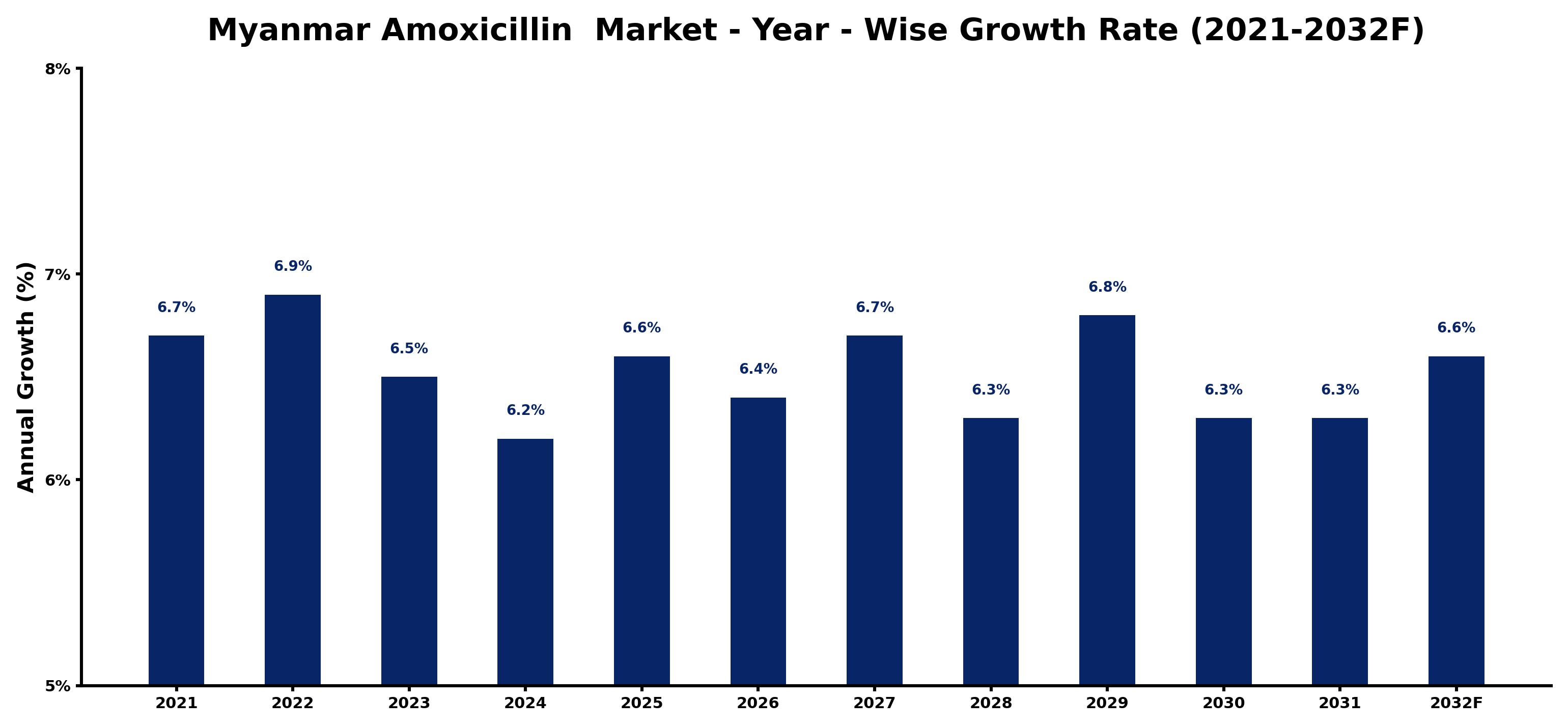 Myanmar Amoxicillin  Market Year-wise Growth Rate and Key Drivers