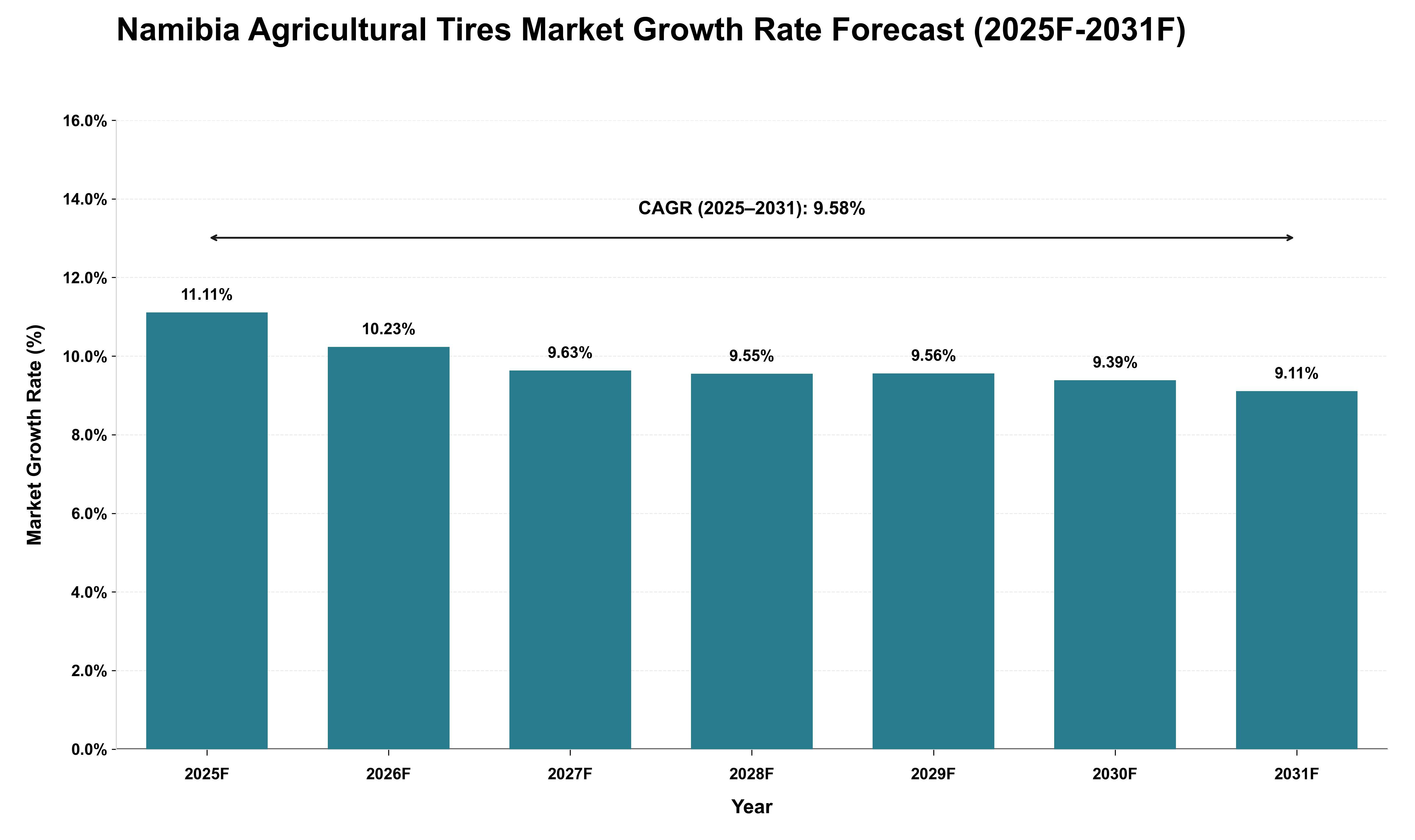 Namibia Agricultural Tires Market Growth Rate Analysis (2025 - 2031)