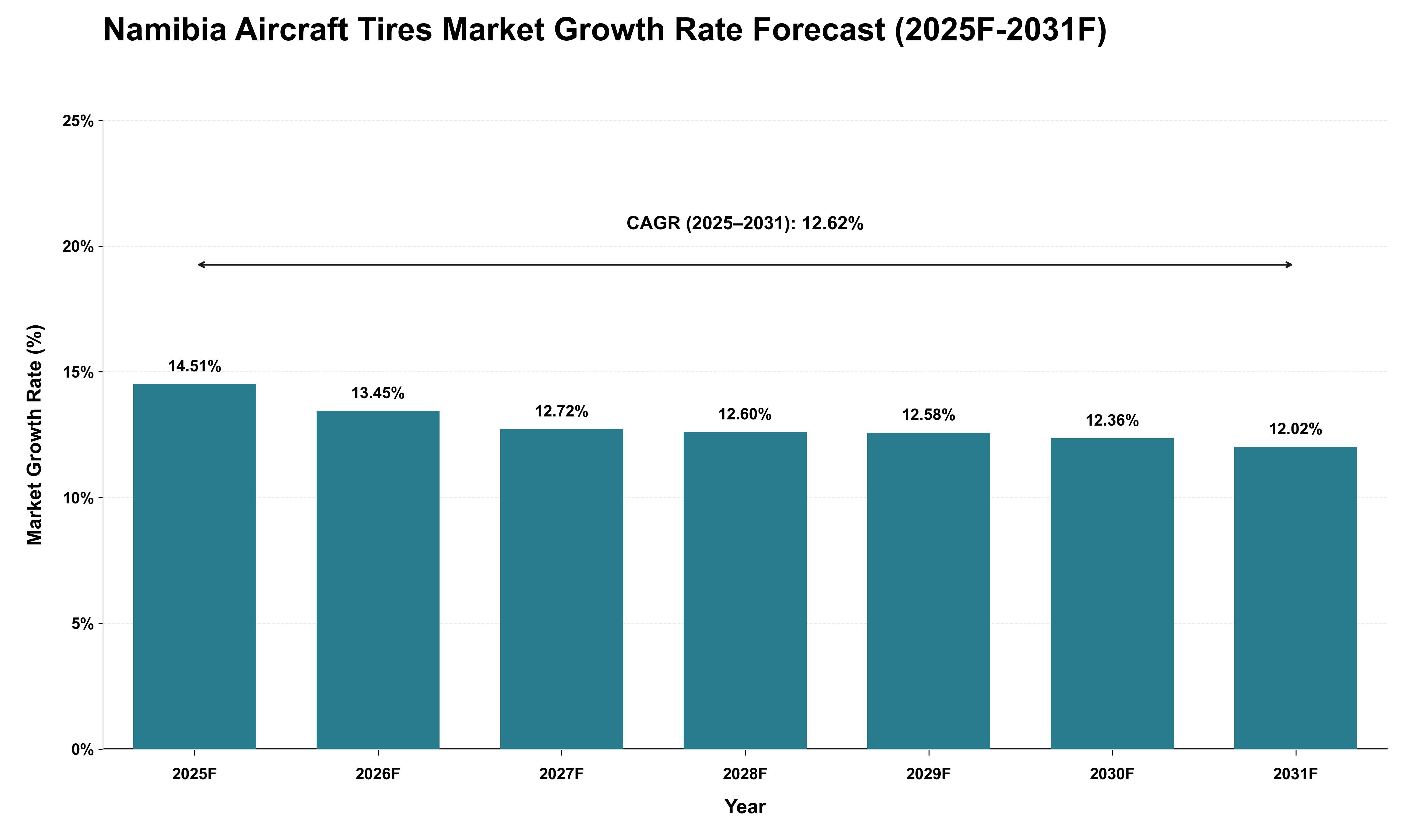 Namibia Aircraft Tires Market Growth Rate Analysis (2025 - 2031)