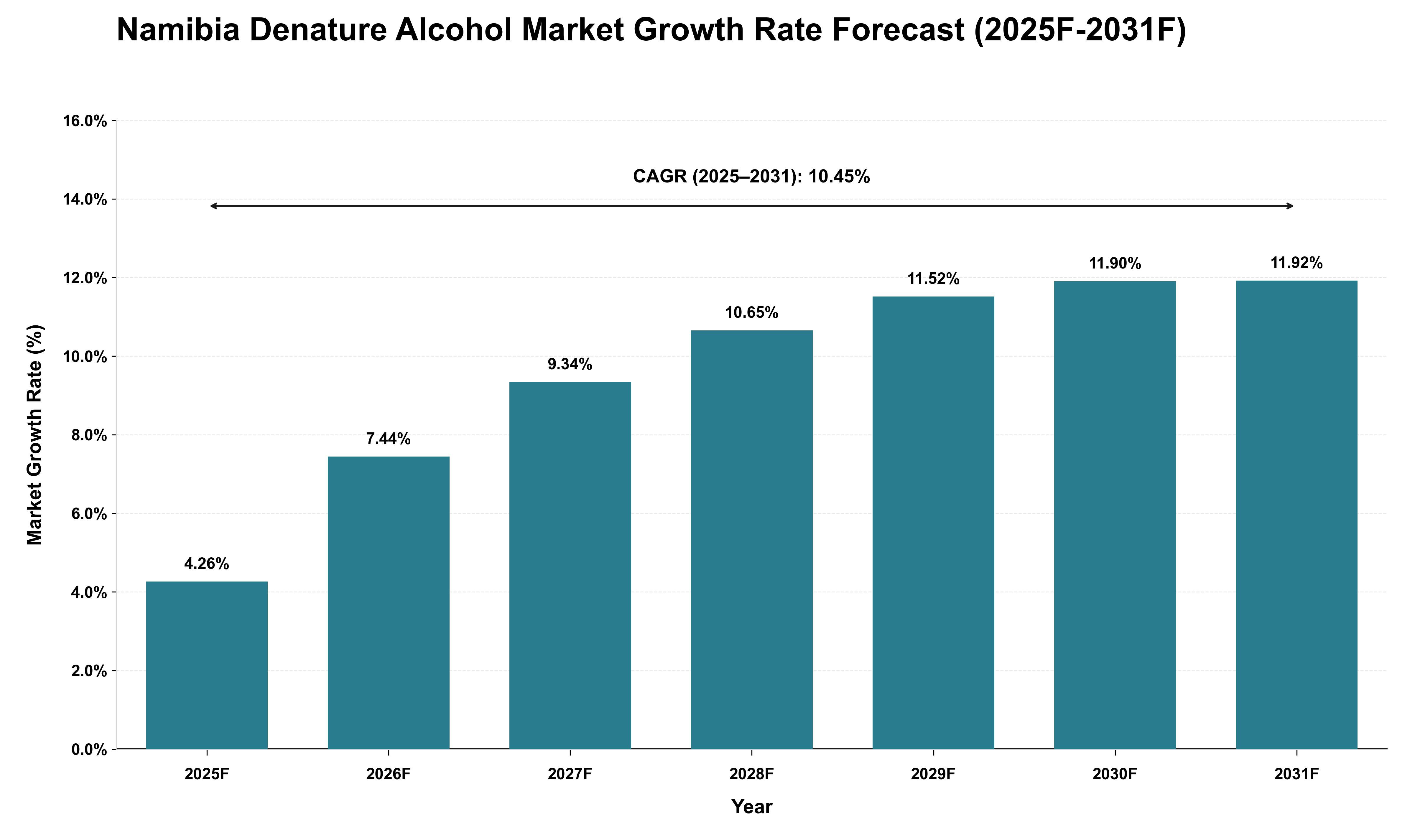 Namibia Denature Alcohol Market Growth Rate Analysis (2025 - 2031)