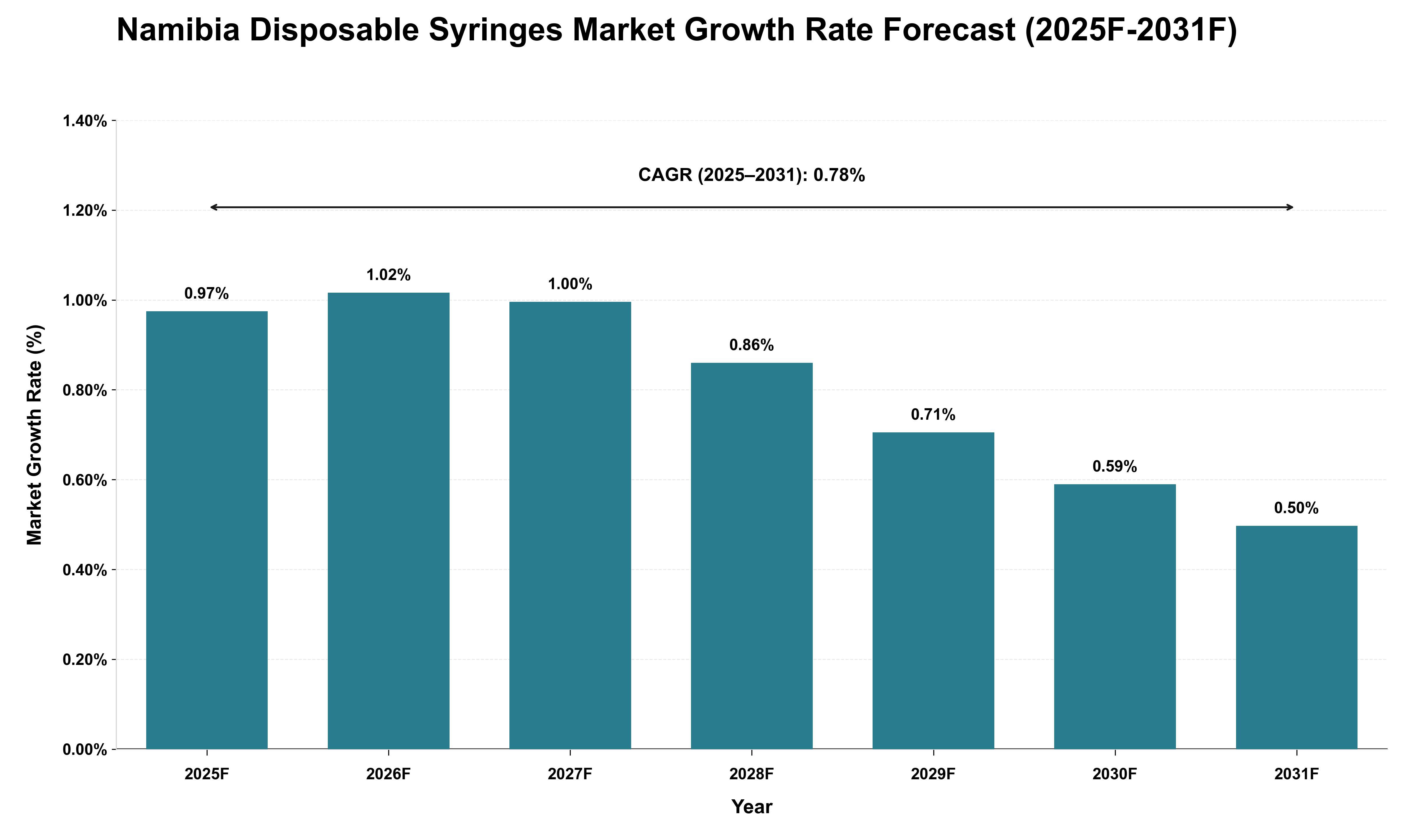 Namibia Disposable Syringes Market Growth Rate Analysis (2025 - 2031)