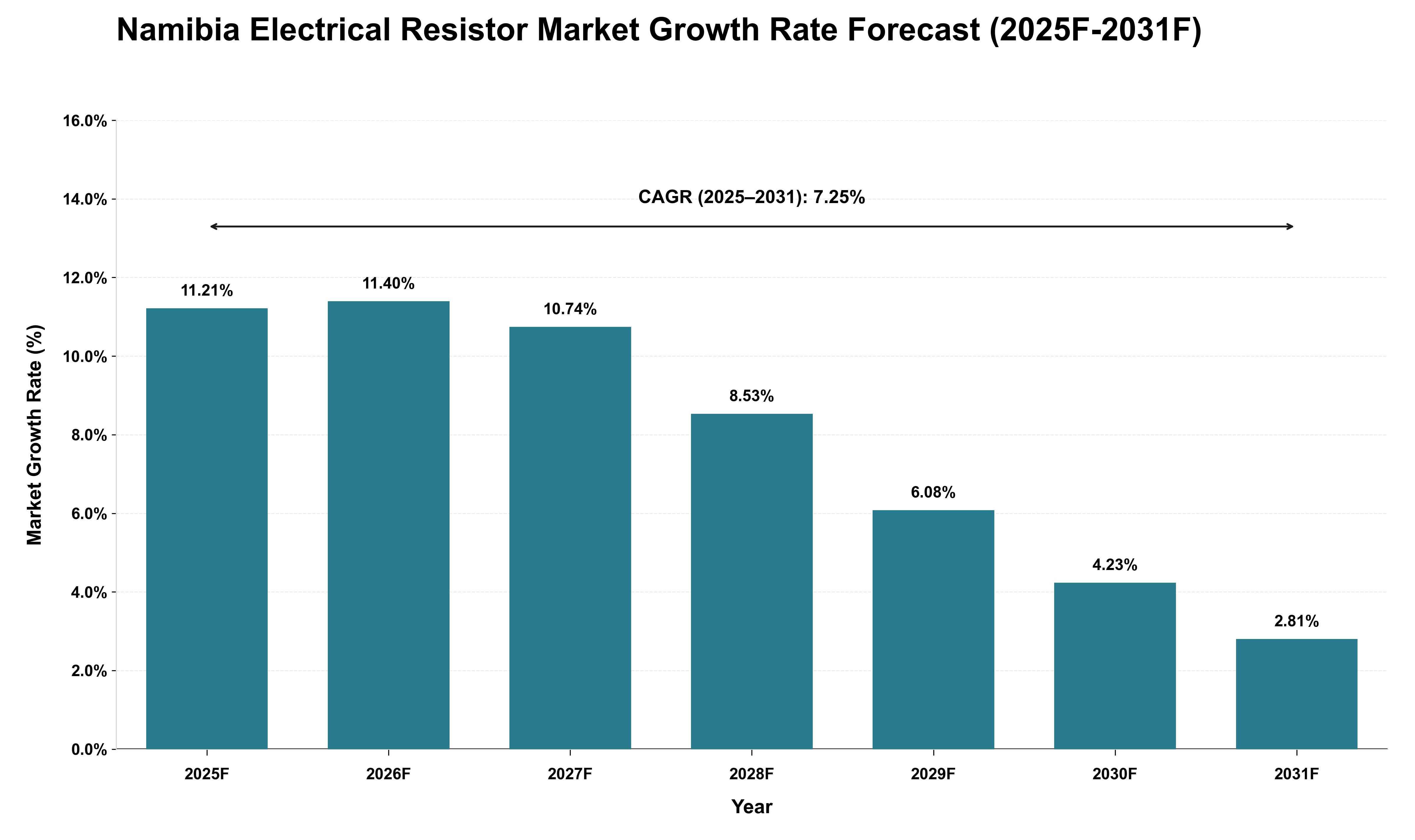 Namibia Electrical Resistor Market Growth Rate Analysis (2025 - 2031)