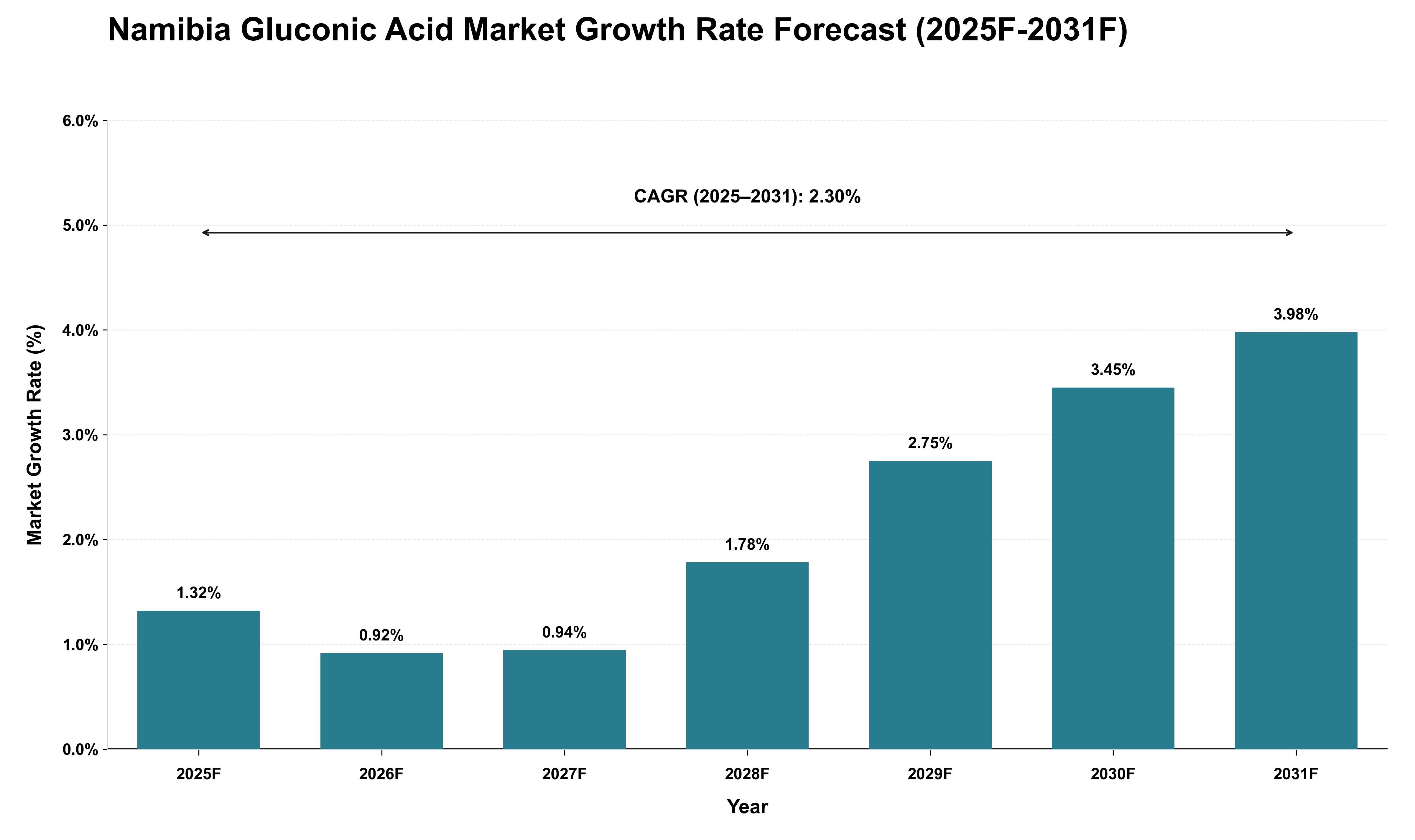 Namibia Gluconic Acid Market Growth Rate Analysis (2025 - 2031)