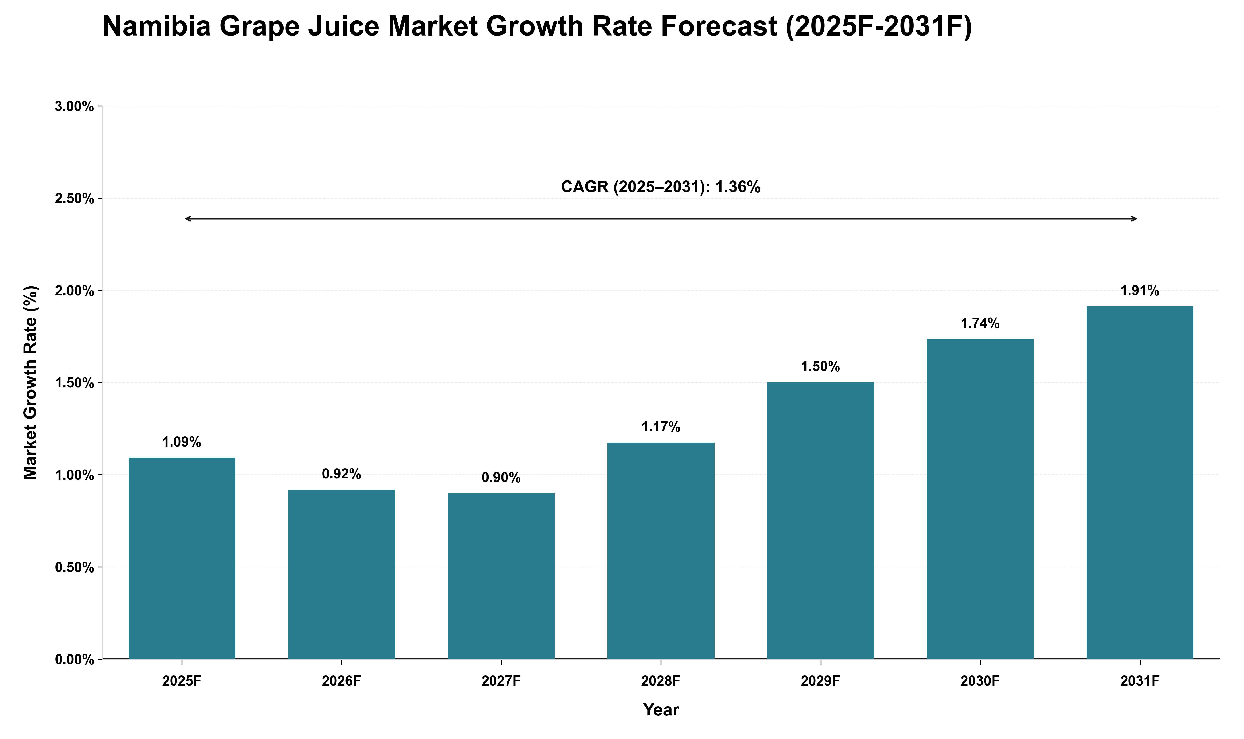 Namibia Grape Juice Market Growth Rate Analysis (2025 - 2031)