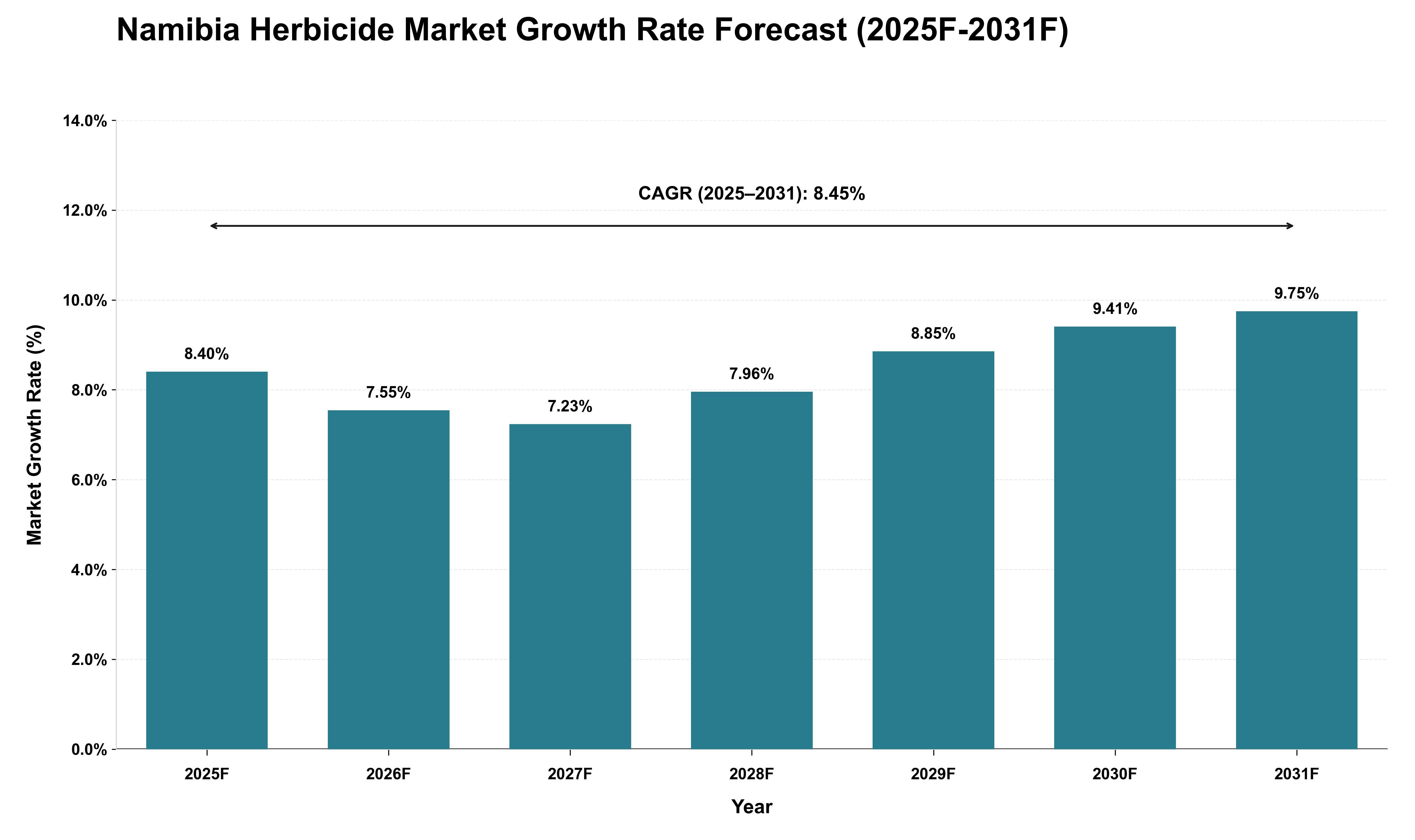 Namibia Herbicide Market Growth Rate Analysis (2025 - 2031)