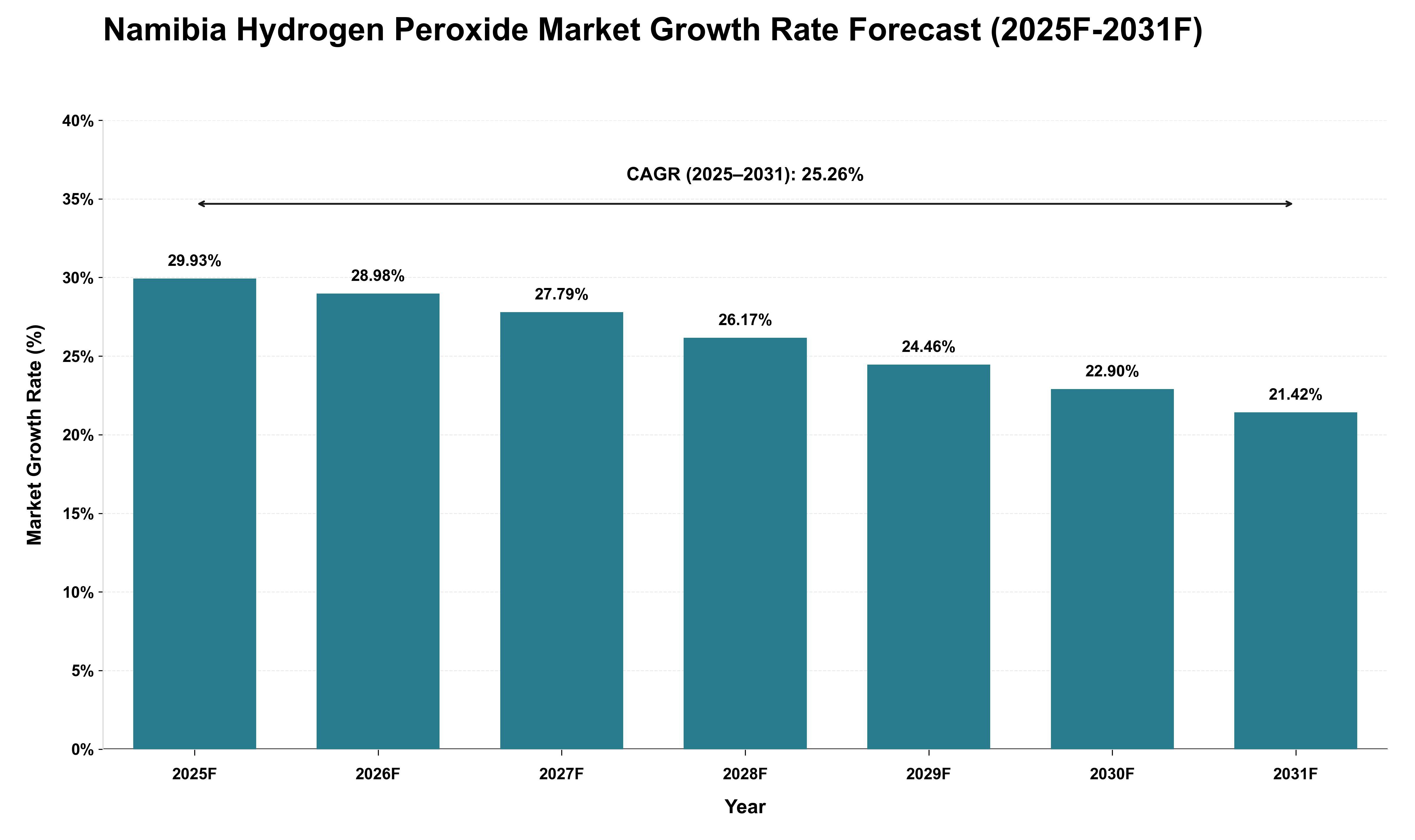 Namibia Hydrogen Peroxide Market Growth Rate Analysis (2025 - 2031)