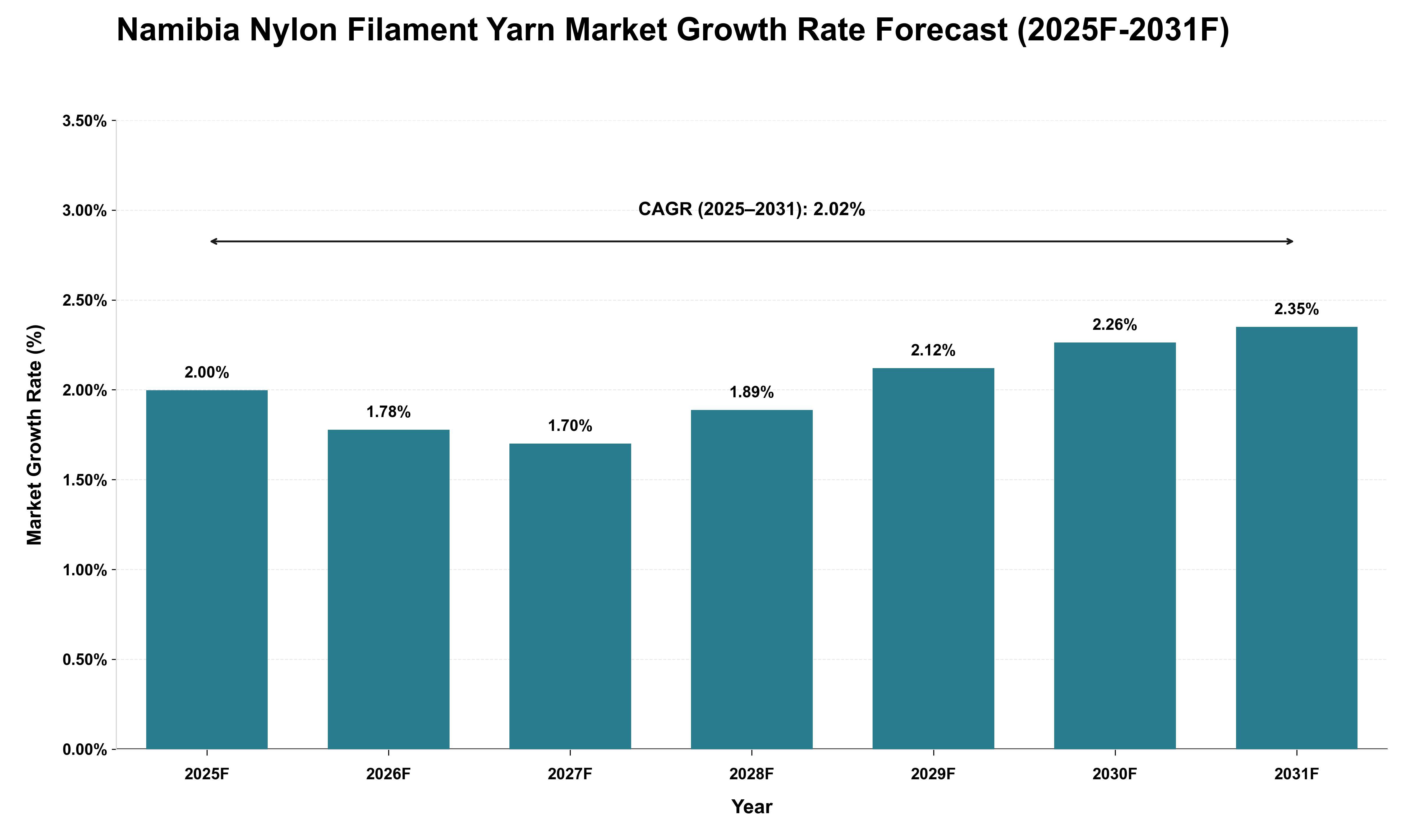 Namibia Nylon Filament Yarn Market Growth Rate Analysis (2025 - 2031)