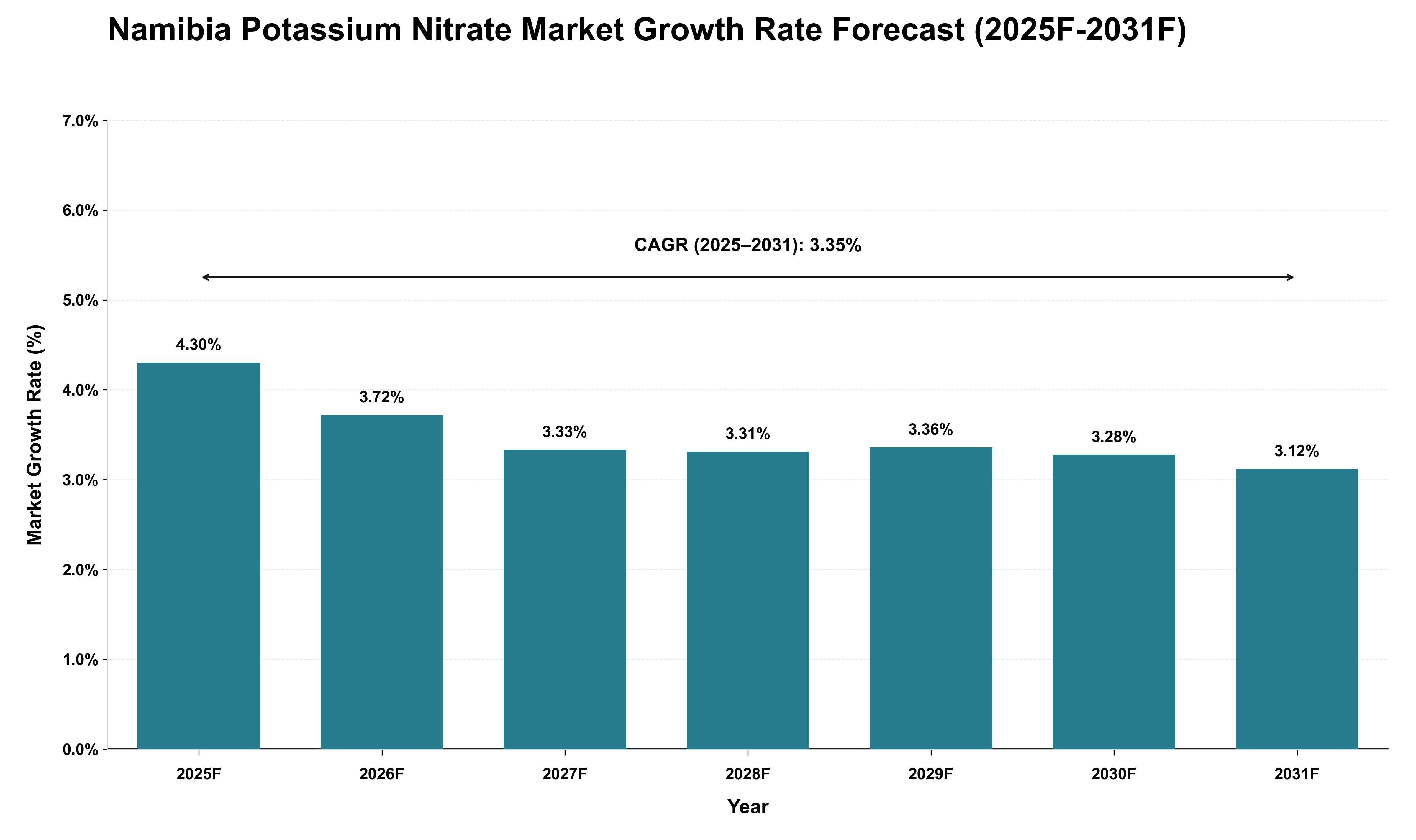 Namibia Potassium Nitrate Market Growth Rate Analysis (2025 - 2031)