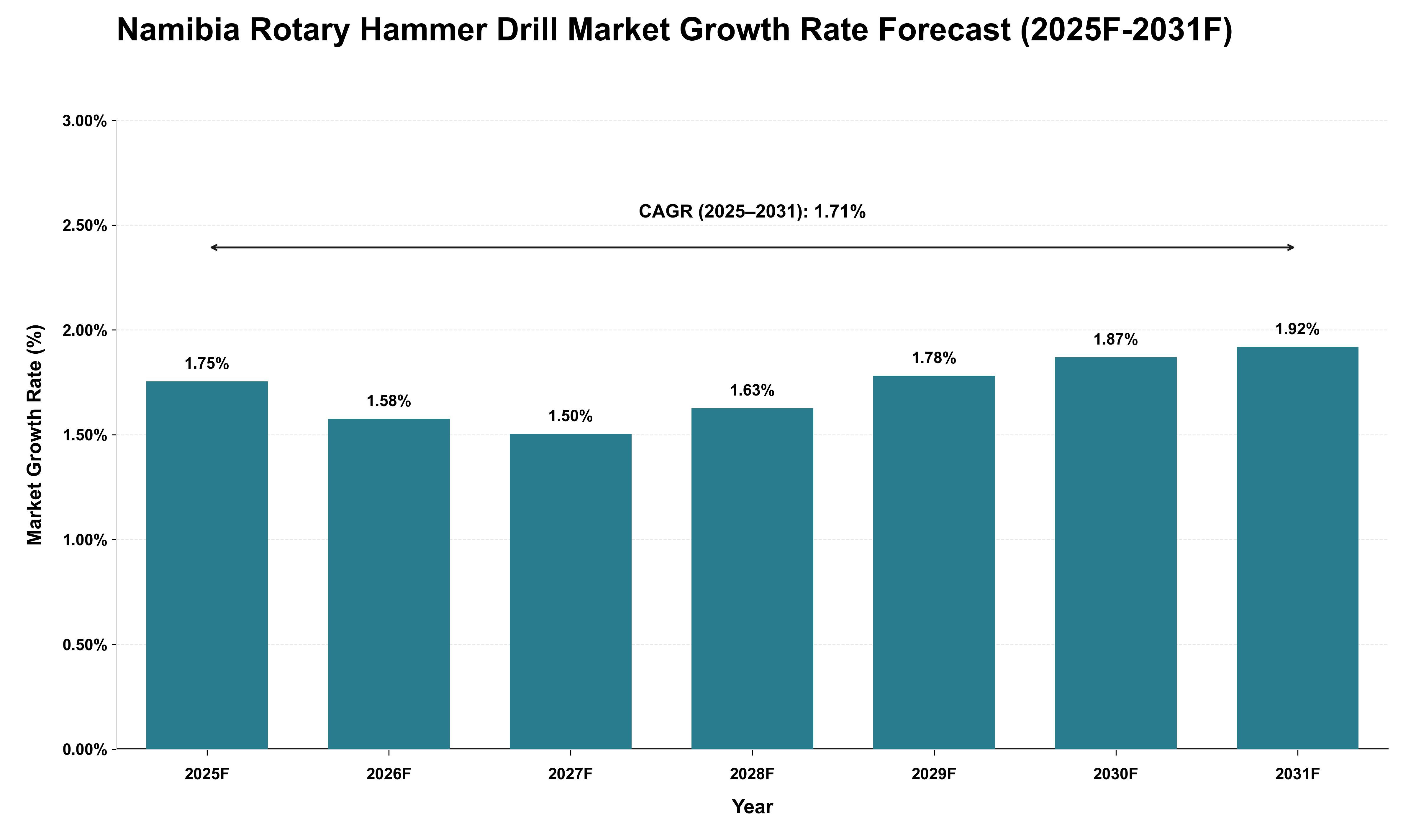 Namibia Rotary Hammer Drill Market Growth Rate Analysis (2025 - 2031)