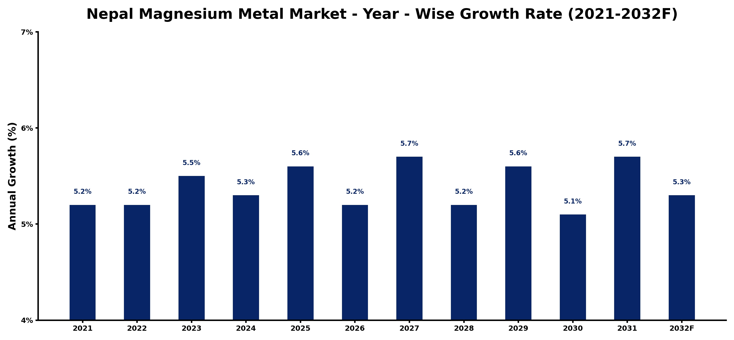 Nepal Magnesium Metal Market Year-wise Growth Rate and Key Drivers