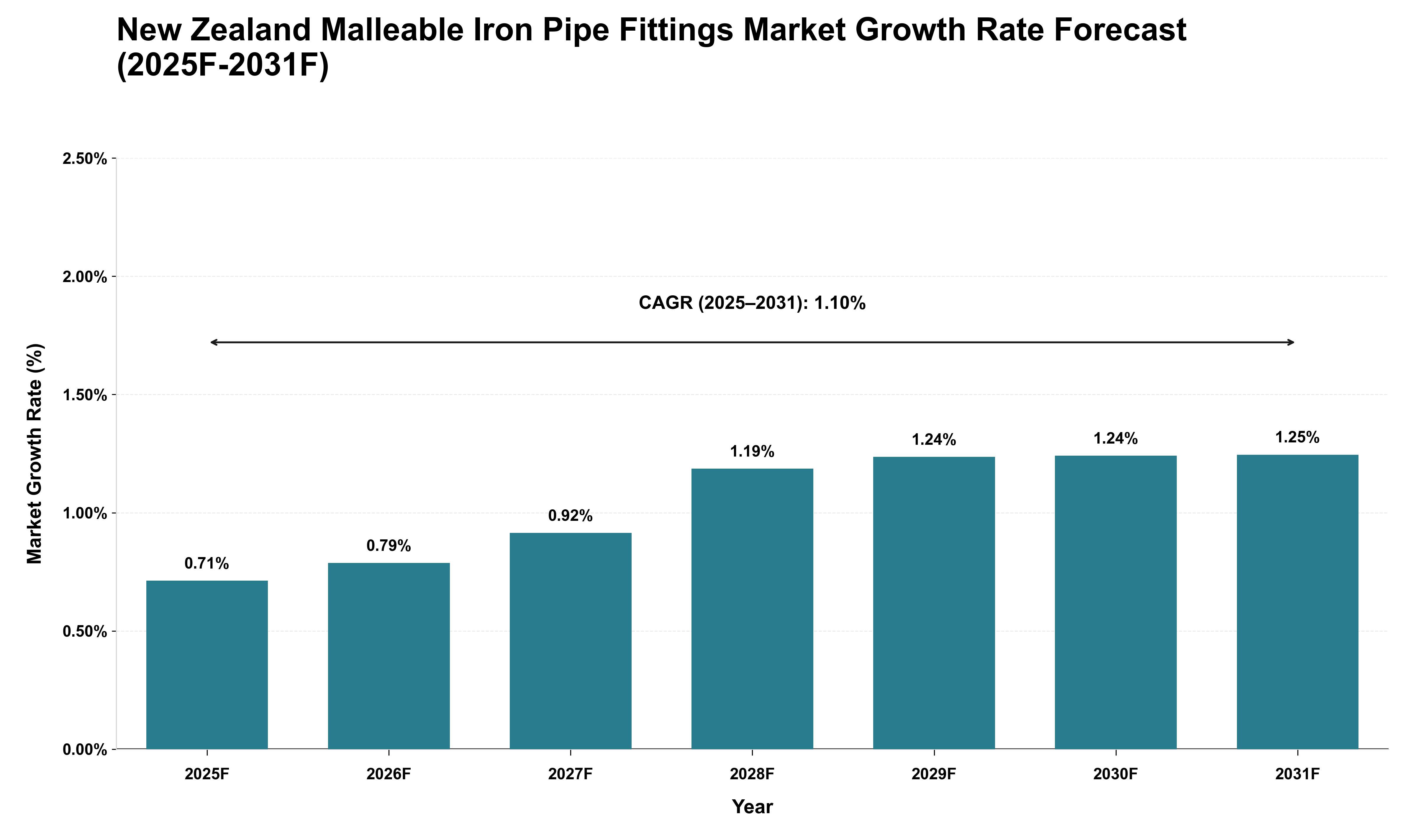 New Zealand Malleable Iron Pipe Fittings Market Growth Rate Analysis (2025 - 2031)
