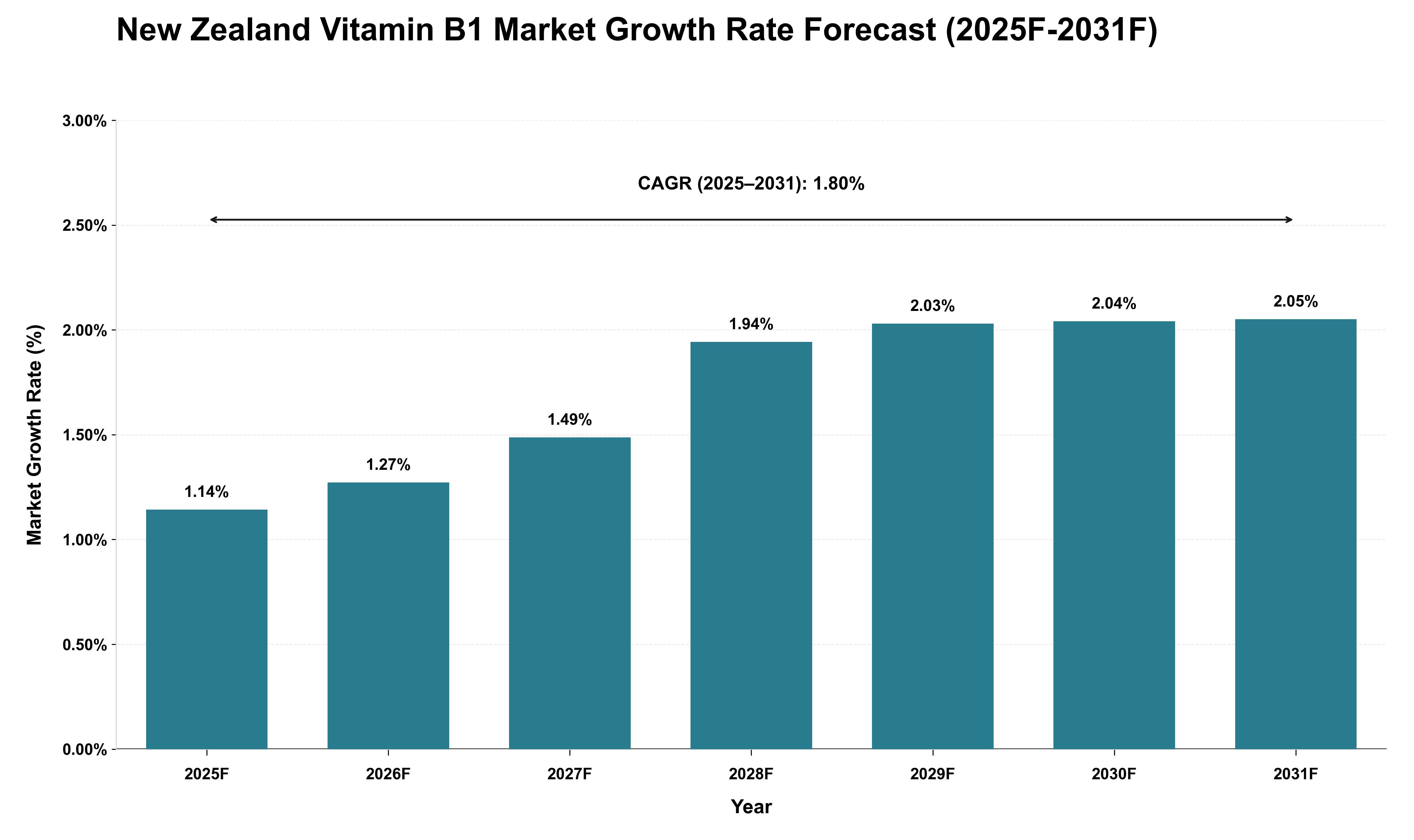 New Zealand Vitamin B1 Market Growth Rate Analysis (2025 - 2031)