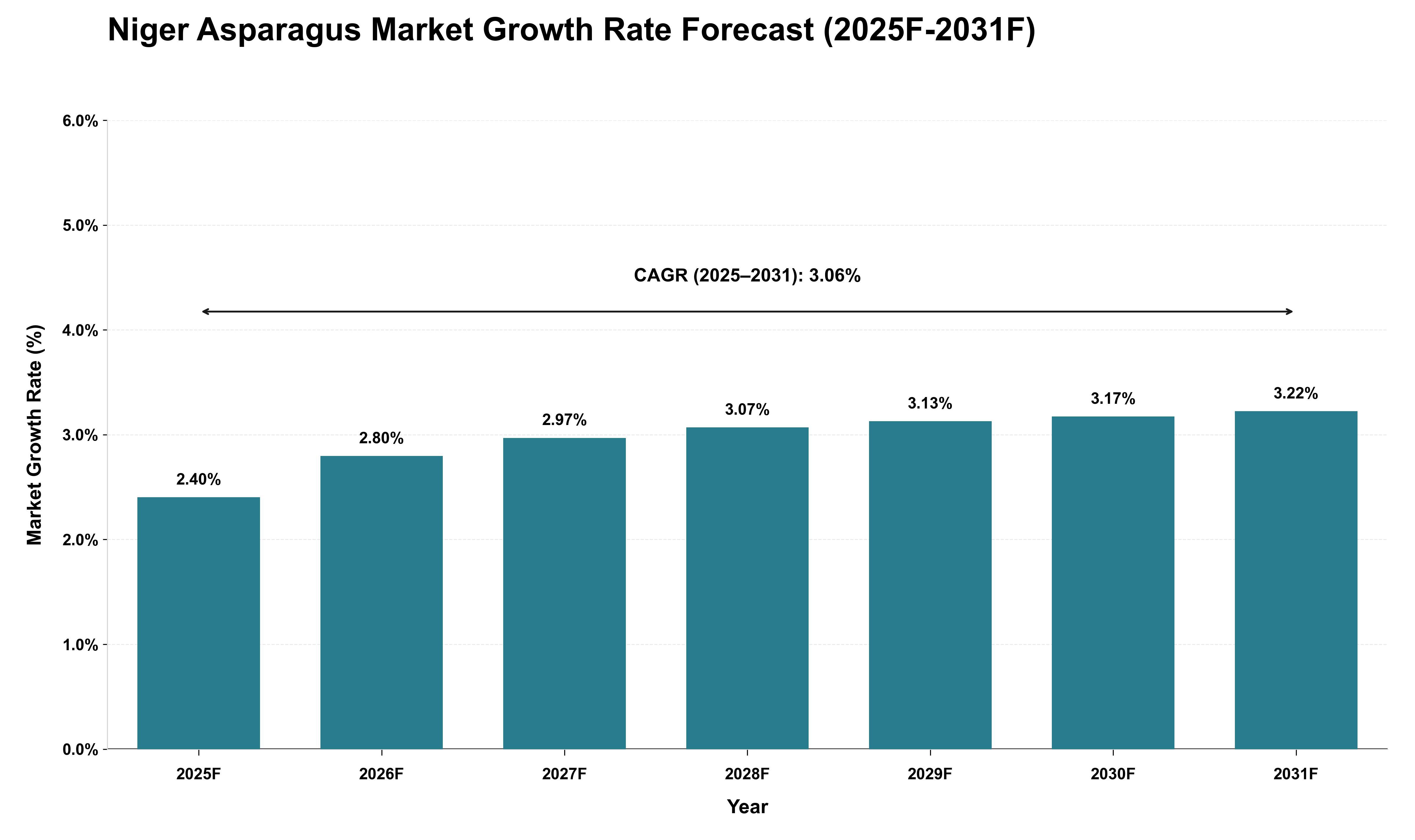 Niger Asparagus Market Growth Rate Analysis (2025 - 2031)