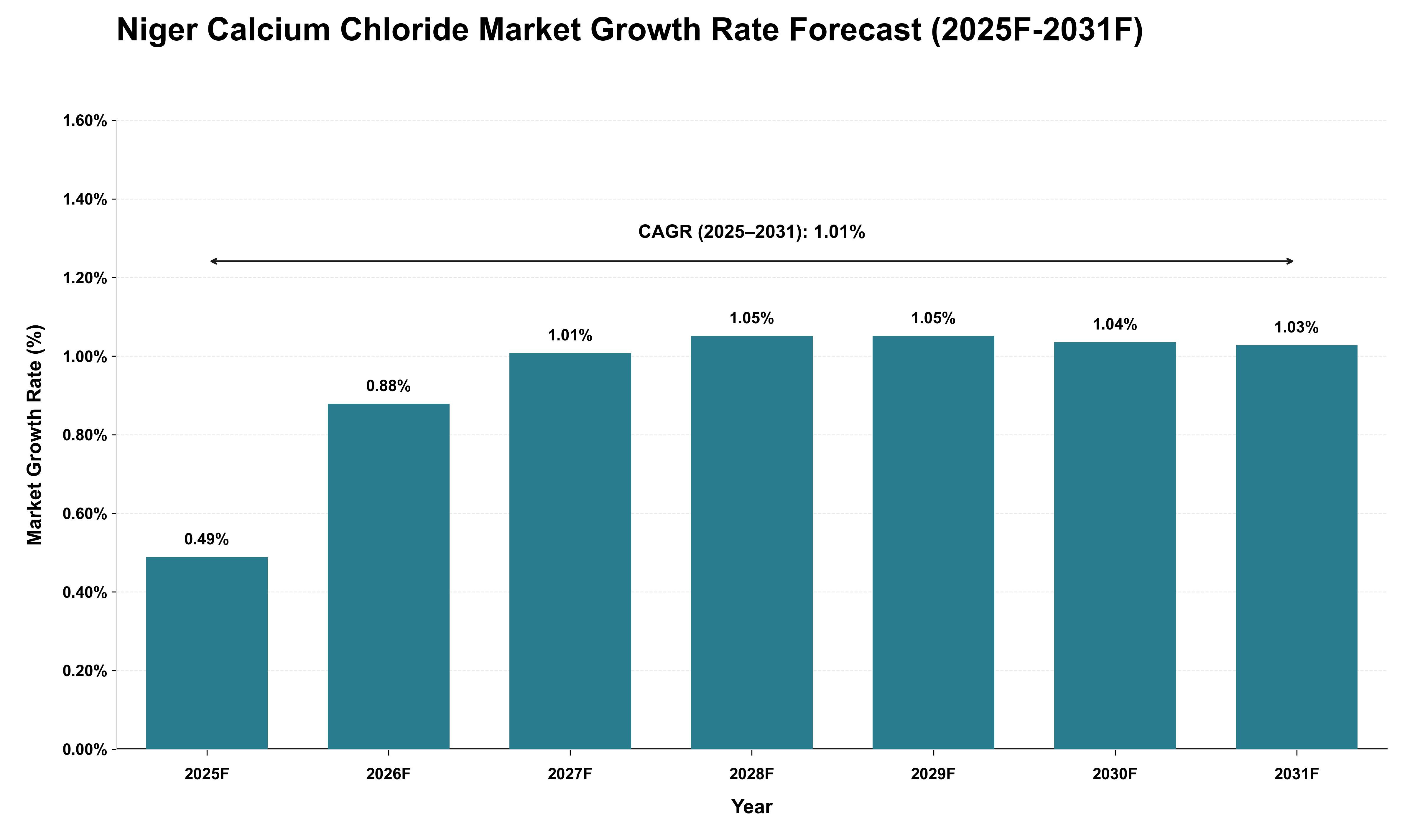 Niger Calcium Chloride Market Growth Rate Analysis (2025 - 2031)