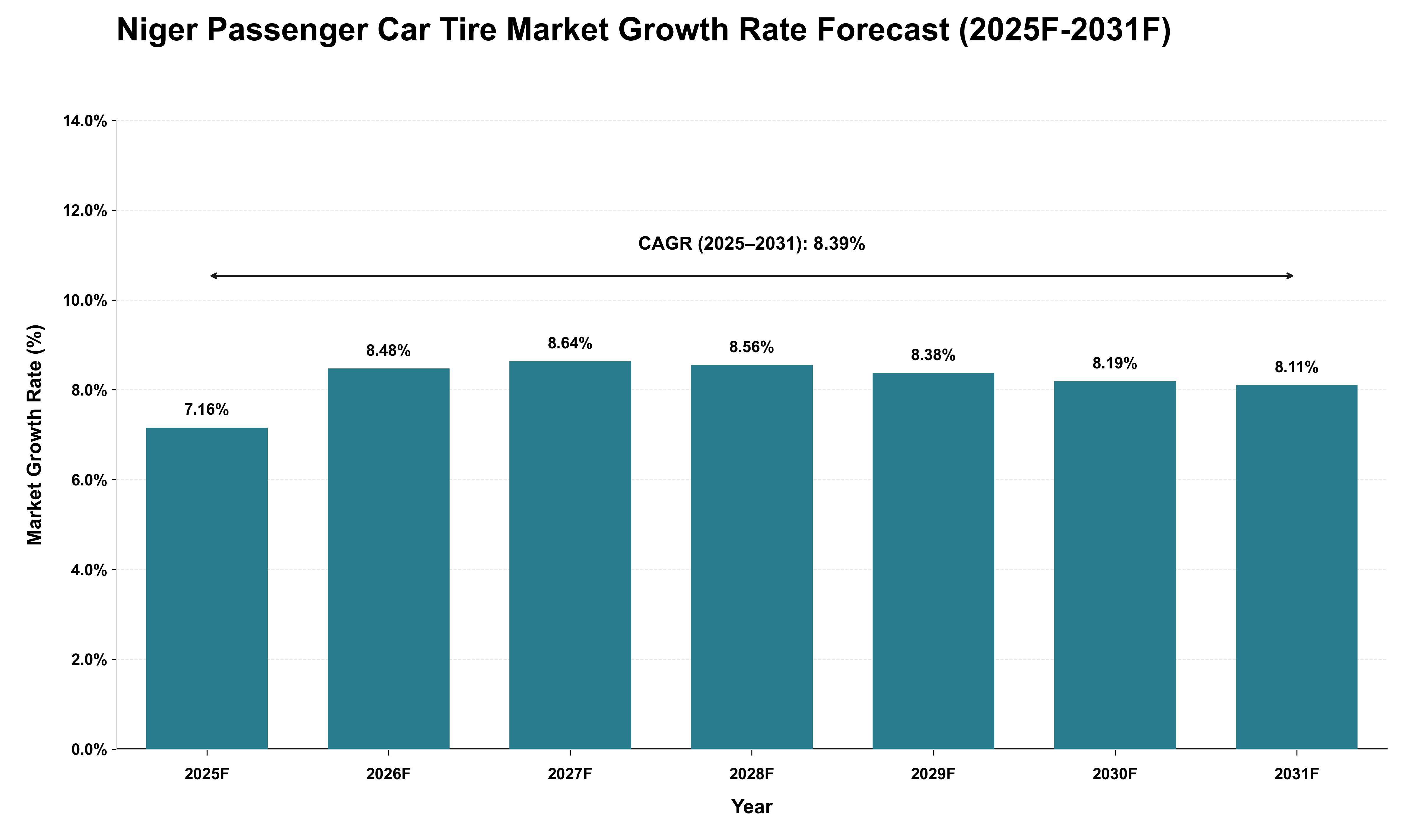 Niger Passenger Car Tire Market Growth Rate Analysis (2025 - 2031)
