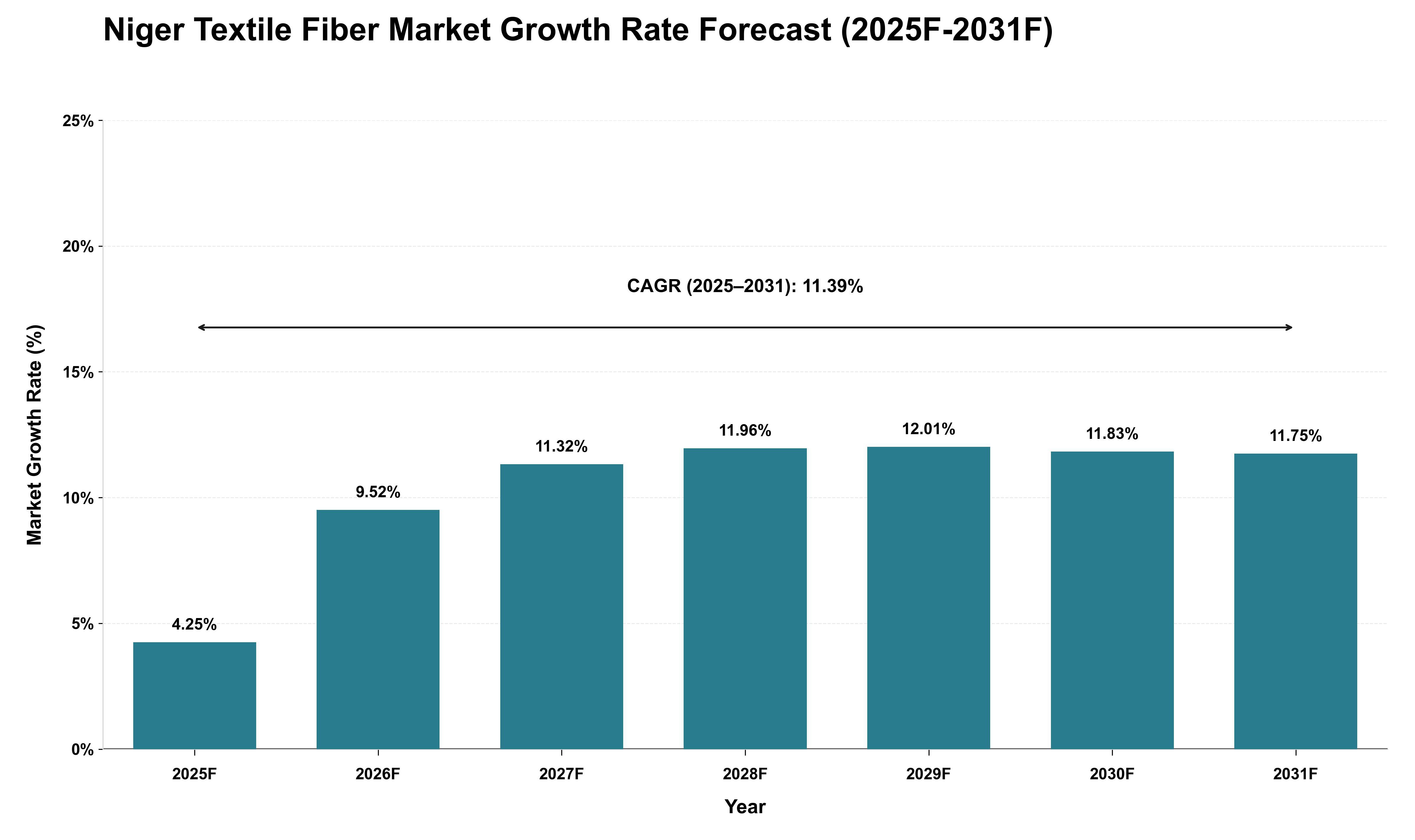 Niger Textile Fiber Market Growth Rate Analysis (2025 - 2031)