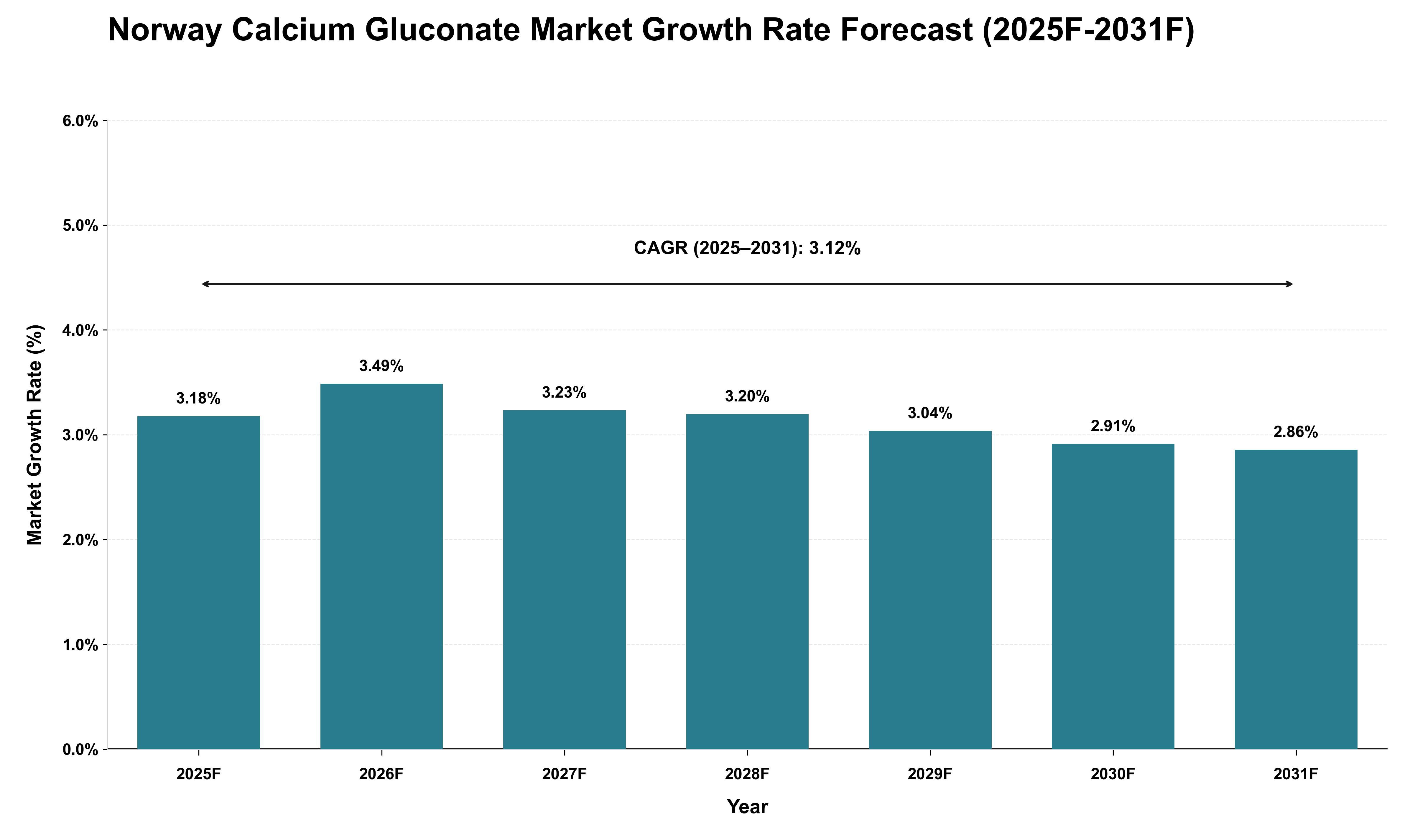 Norway Calcium Gluconate Market Growth Rate Analysis (2025 - 2031)