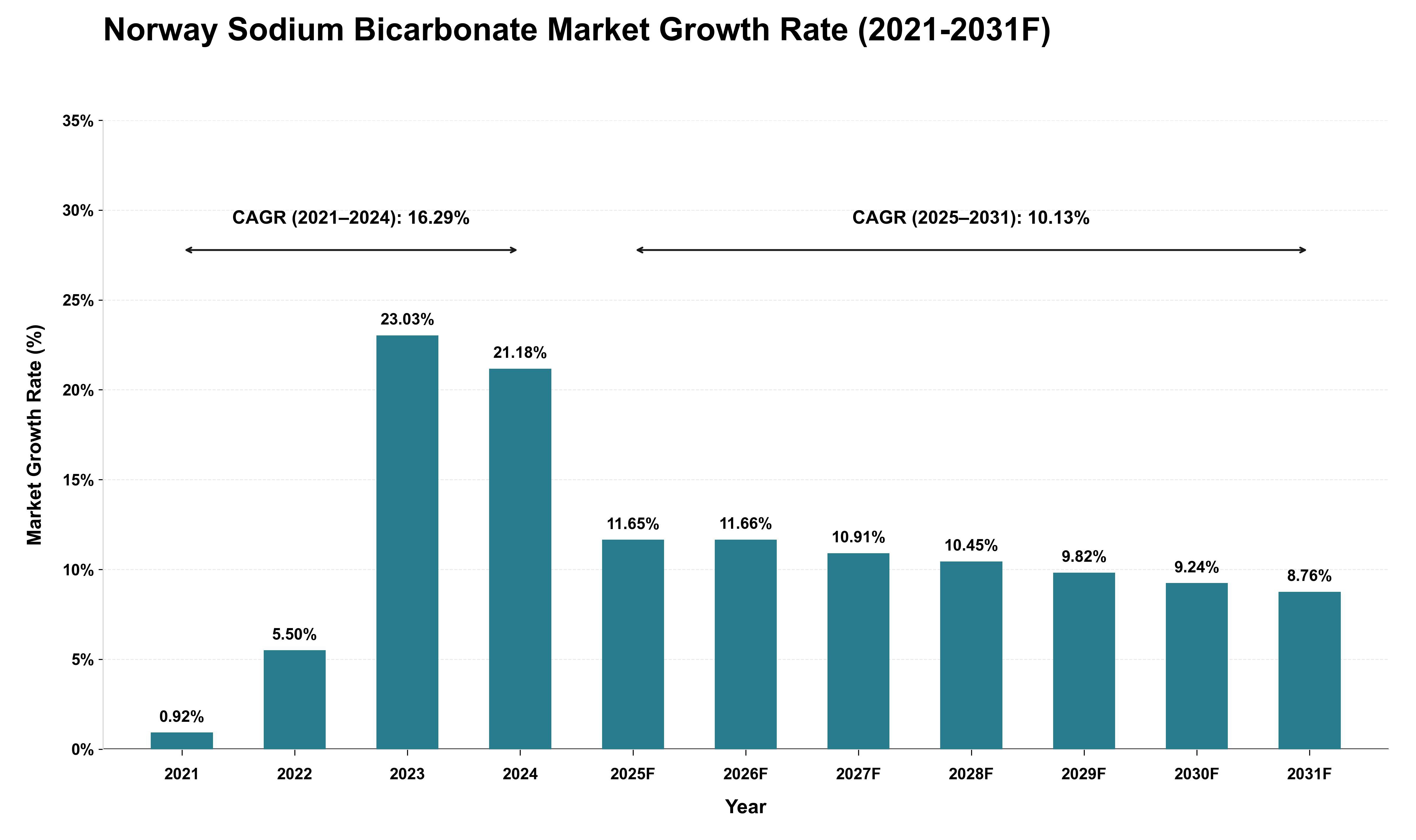 Norway Sodium Bicarbonate Market Growth Rate Analysis (2021 - 2031)