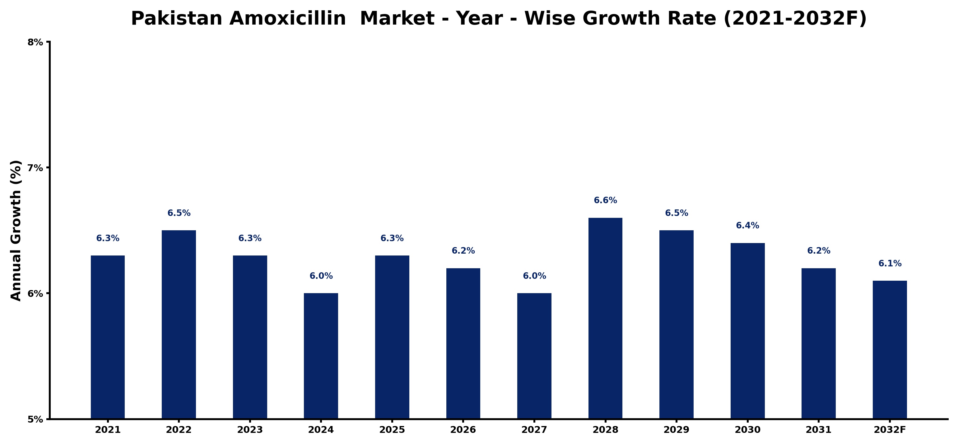 Pakistan Amoxicillin  Market Year-wise Growth Rate and Key Drivers