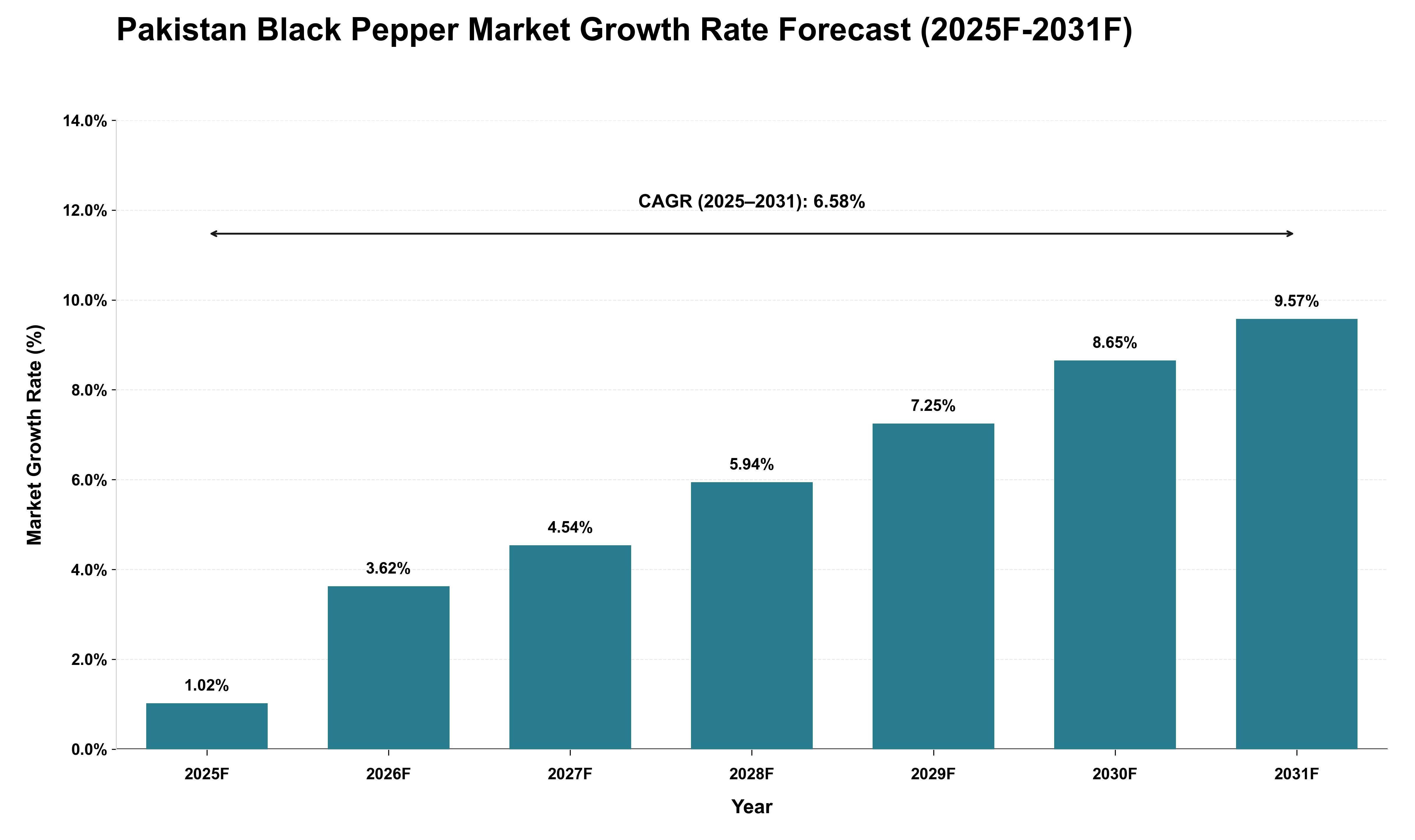 Pakistan Black Pepper Market Growth Rate Analysis (2025 - 2031)