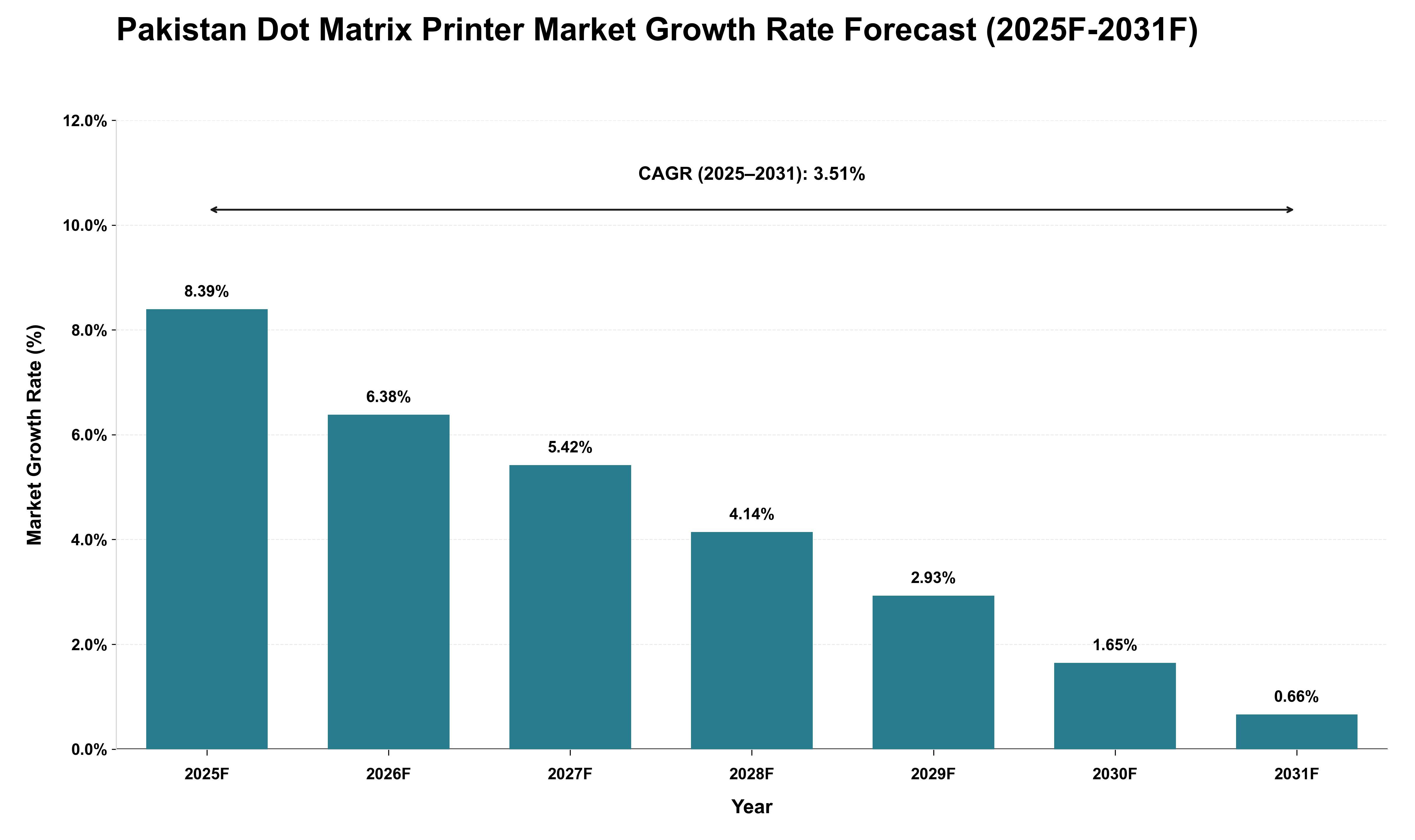 Pakistan Dot Matrix Printer Market Growth Rate Analysis (2025 - 2031)
