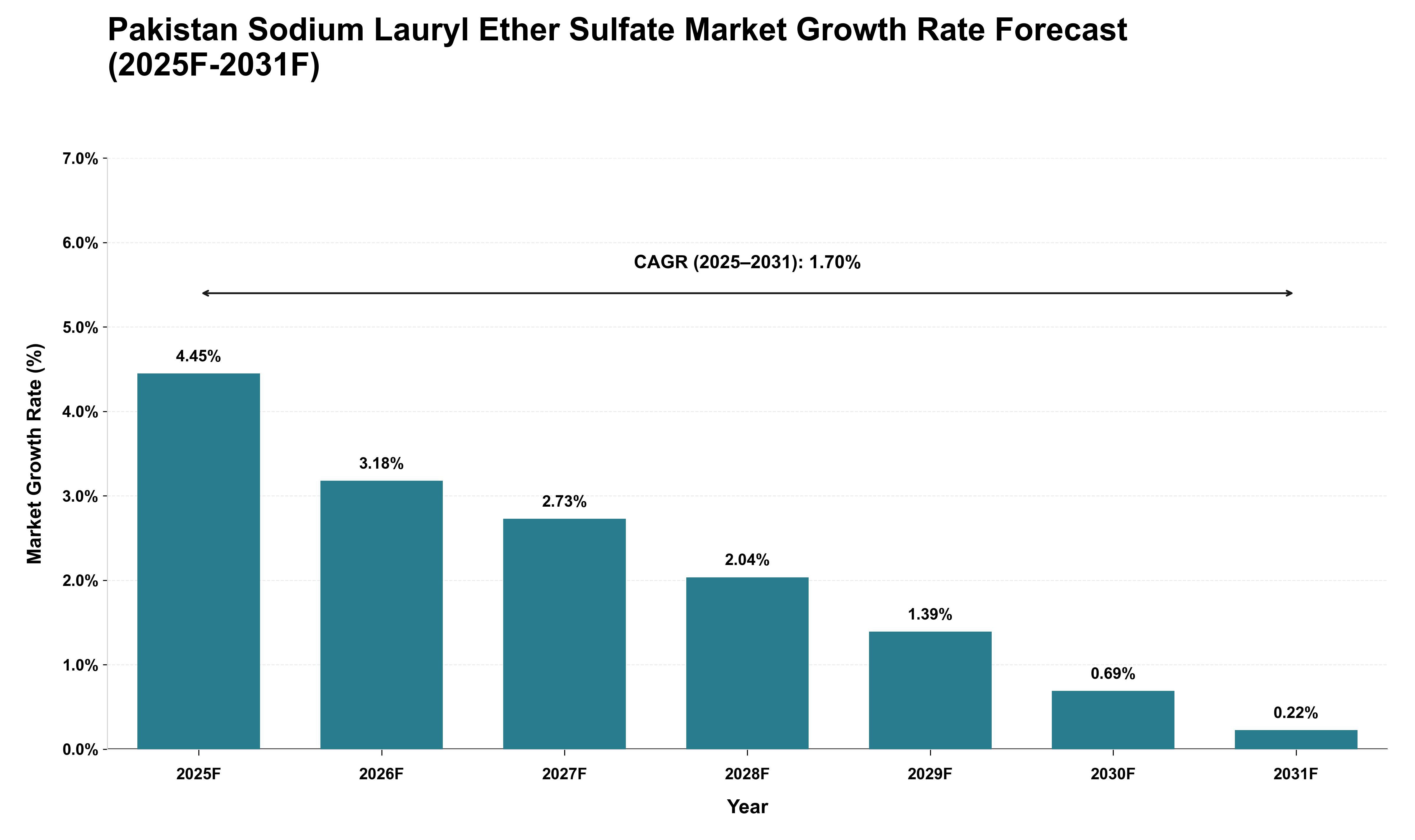 Pakistan Sodium Lauryl Ether Sulfate Market Growth Rate Analysis (2025 - 2031)